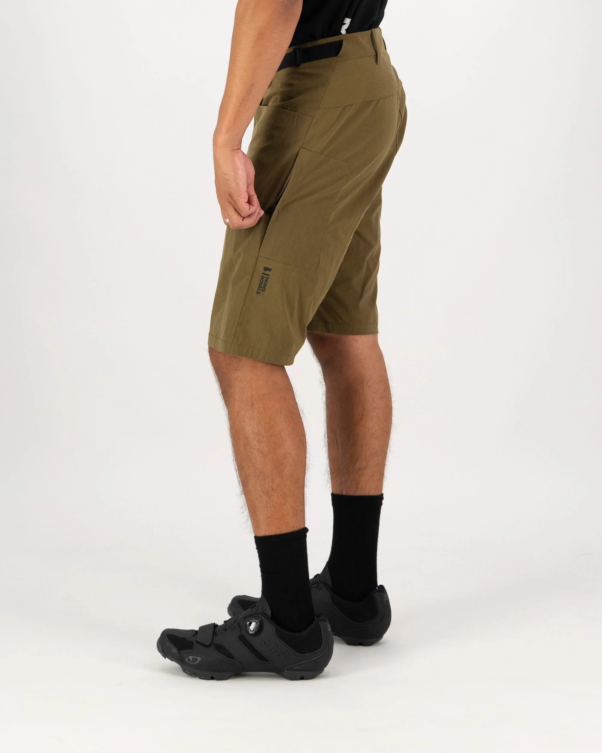 Diversion Merino Trail Shorts - Dark Olive | Men's Shorts - Image 3