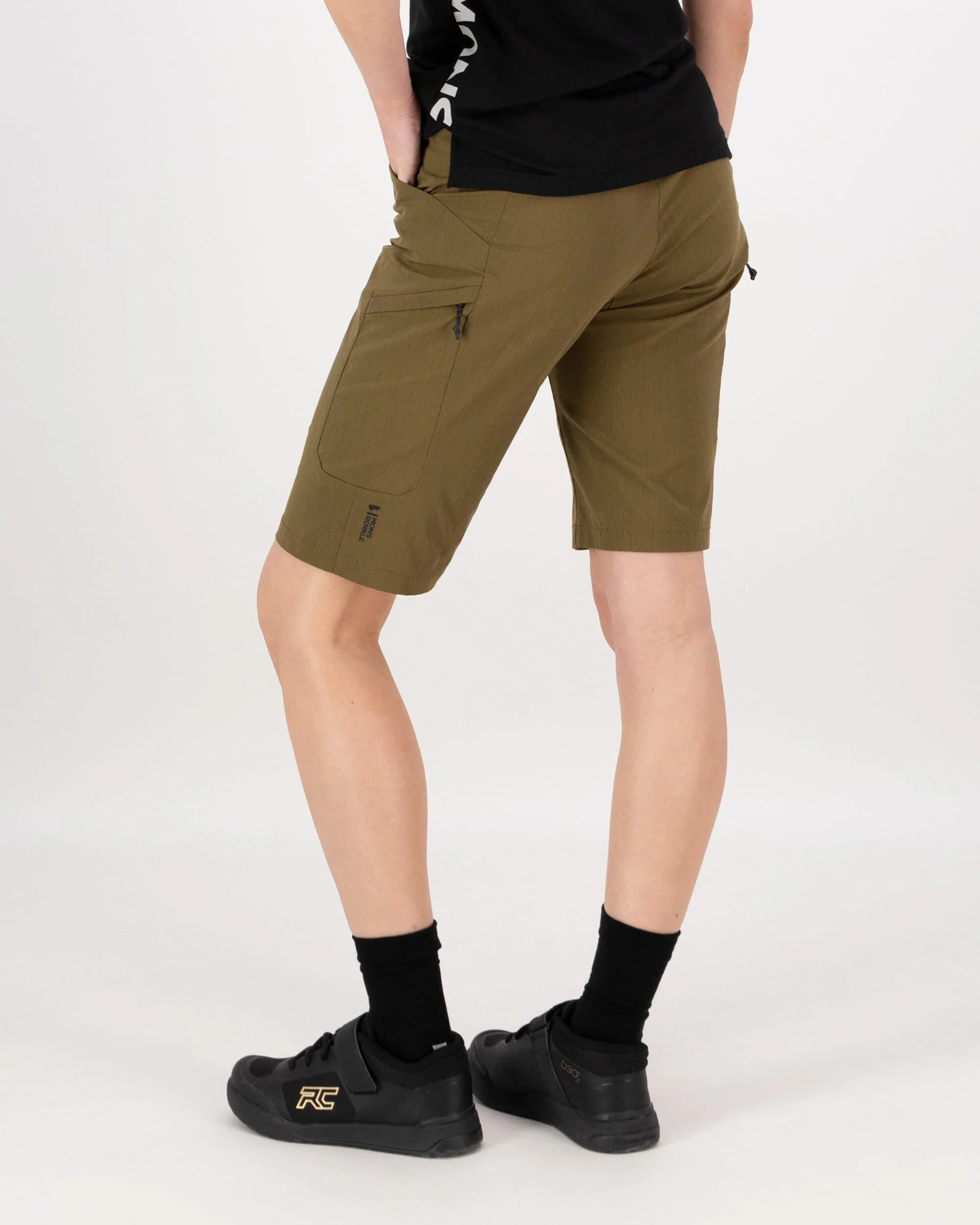 Diversion Merino Trail Shorts - Dark Olive | Women's Shorts - Image 3