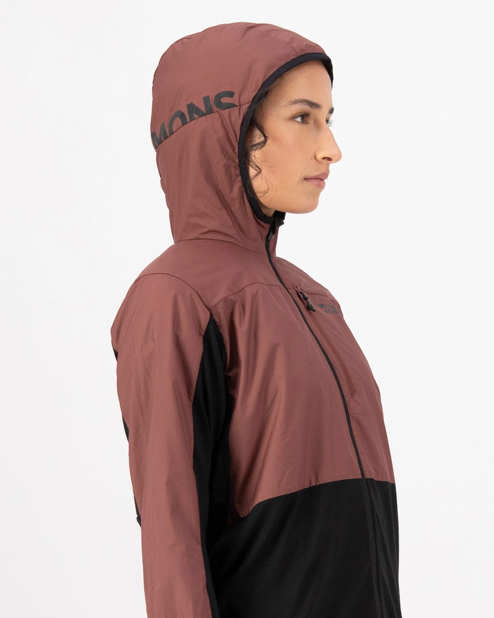 Diversion Merino Wind Jacket - Coffee / Black | Women's Jacket - Image 3