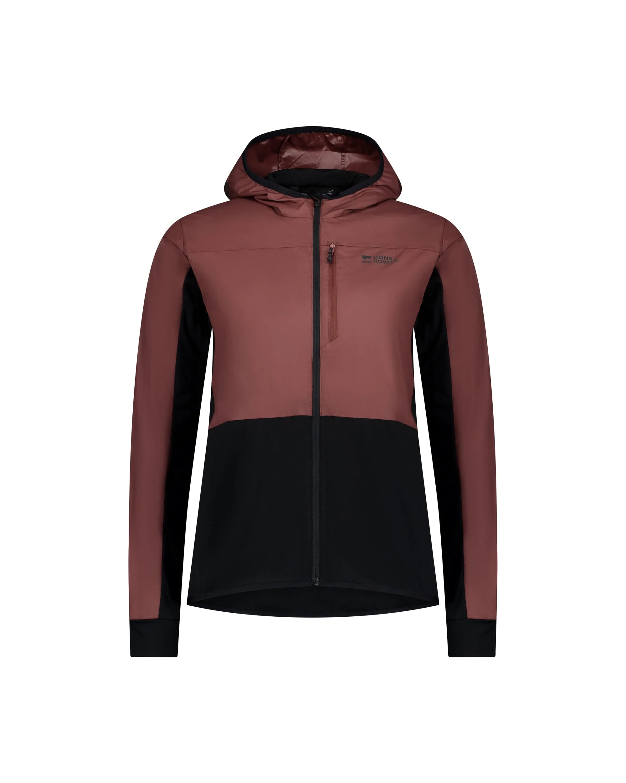 Diversion Merino Wind Jacket - Coffee / Black | Women's Jacket - Image 6