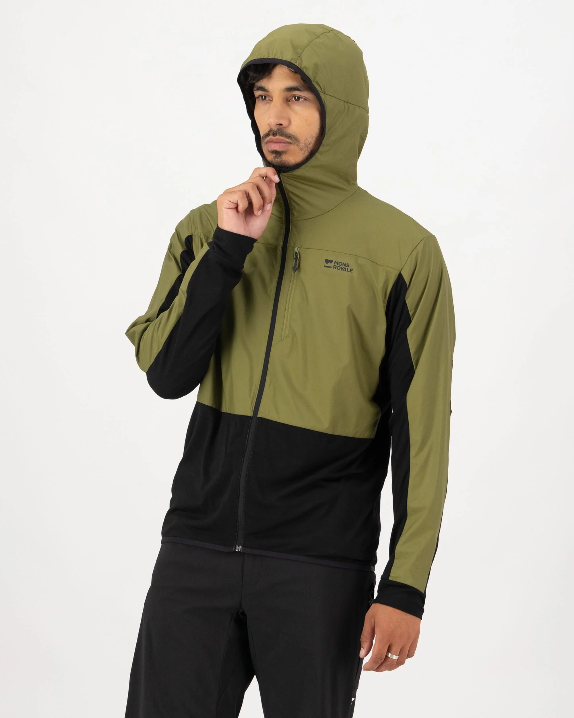 Diversion Merino Wind Jacket - Fern / Black | Men's Jacket - Image 3