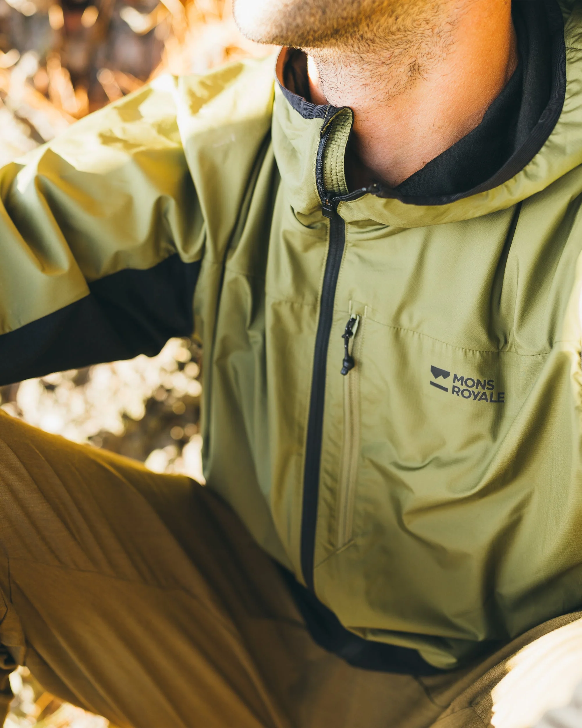 Diversion Merino Wind Jacket - Fern / Black | Men's Jacket - Image 8