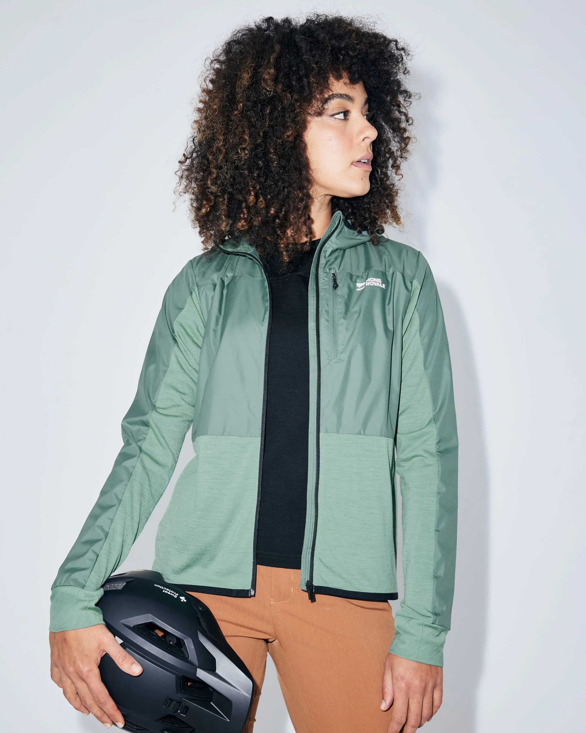 Diversion Merino Wind Jacket - Thyme / Cypress | Women's Jacket - Image 6