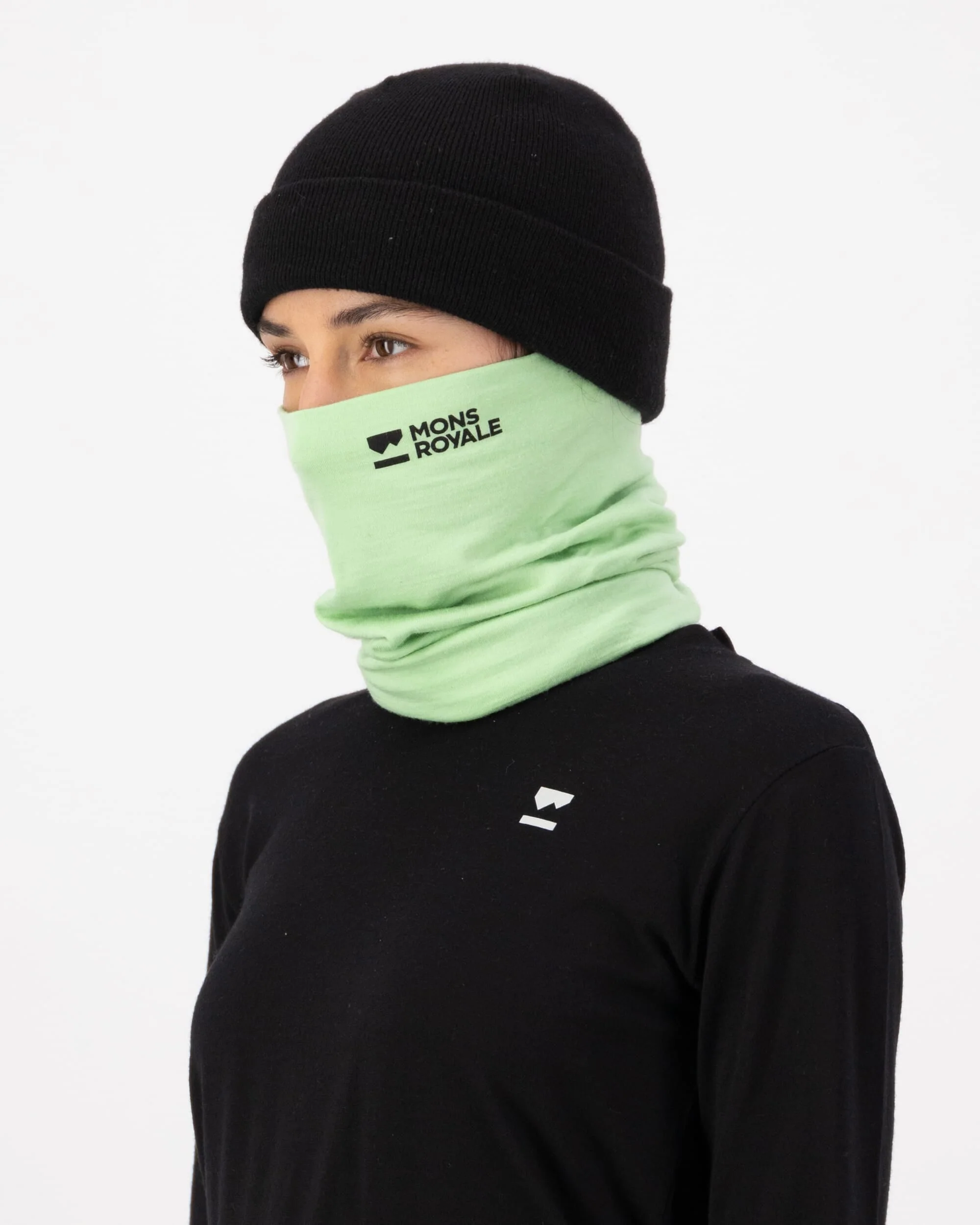Double Up Merino Neckwarmer - Matcha | Unisex Neckwarmer - Image 3
