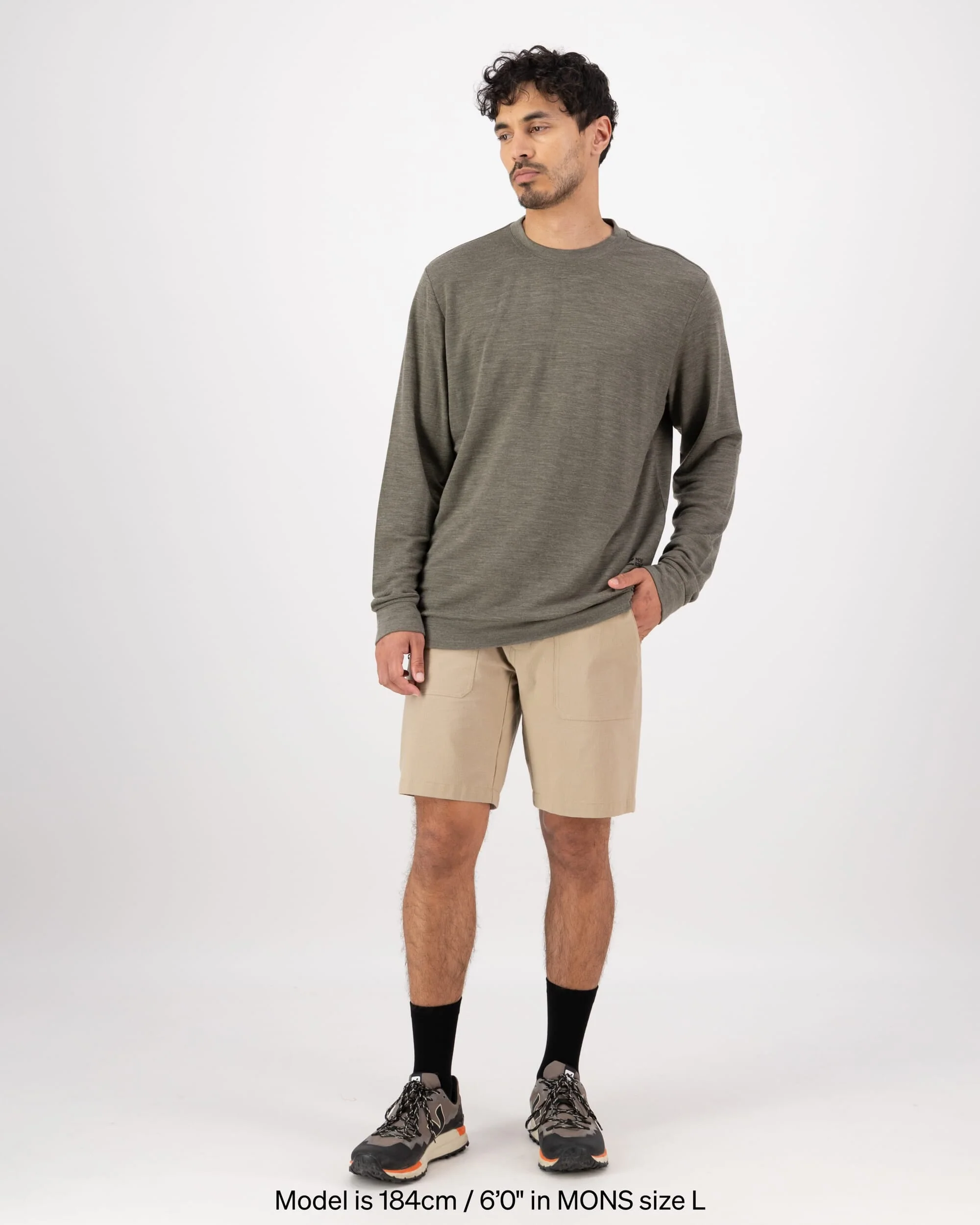 Horizon Merino Crew - Dark Olive | Men's Mid Layer - Image 3