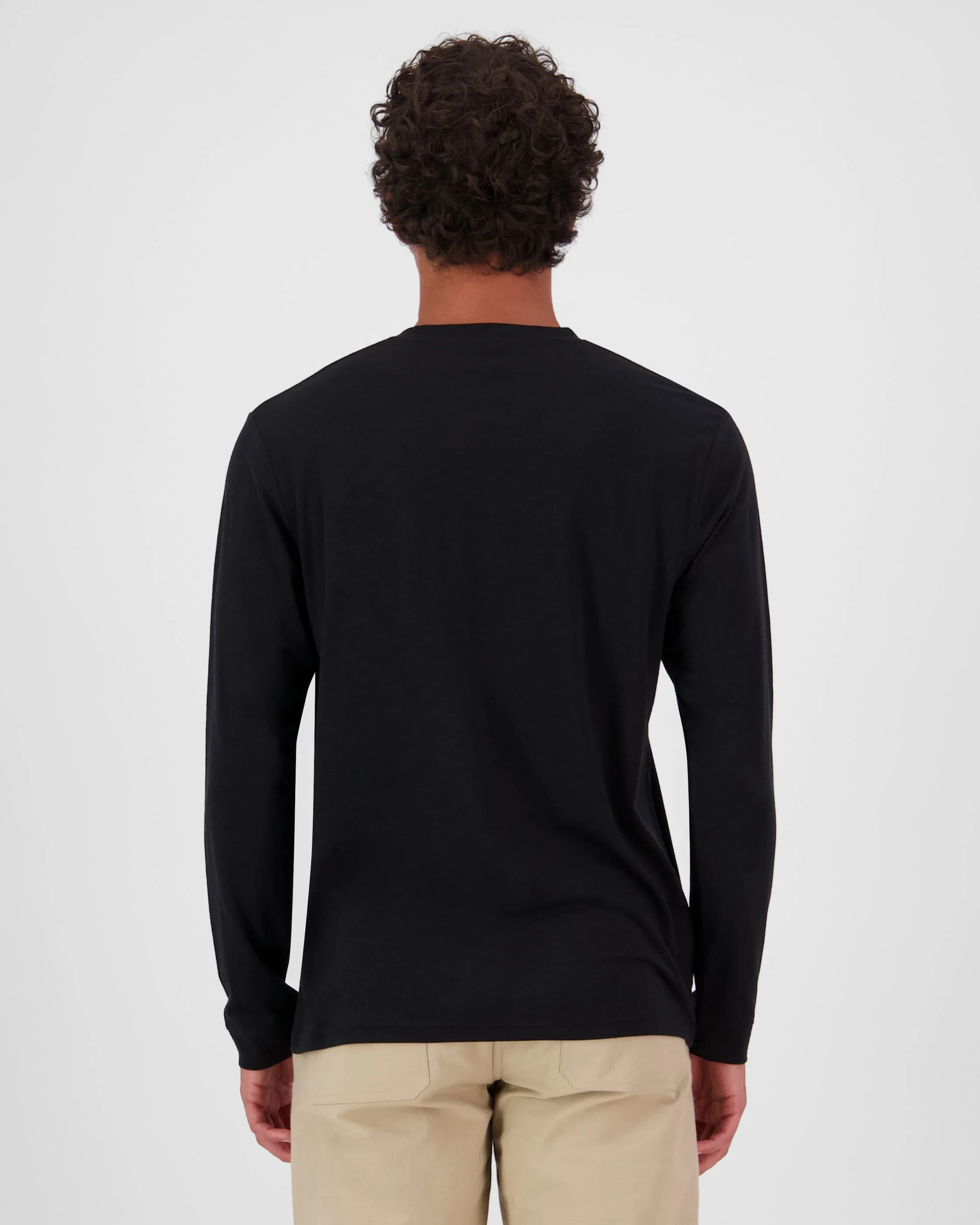 Icon Merino Long Sleeve - Black | Men's Long Sleeve Top - Image 2