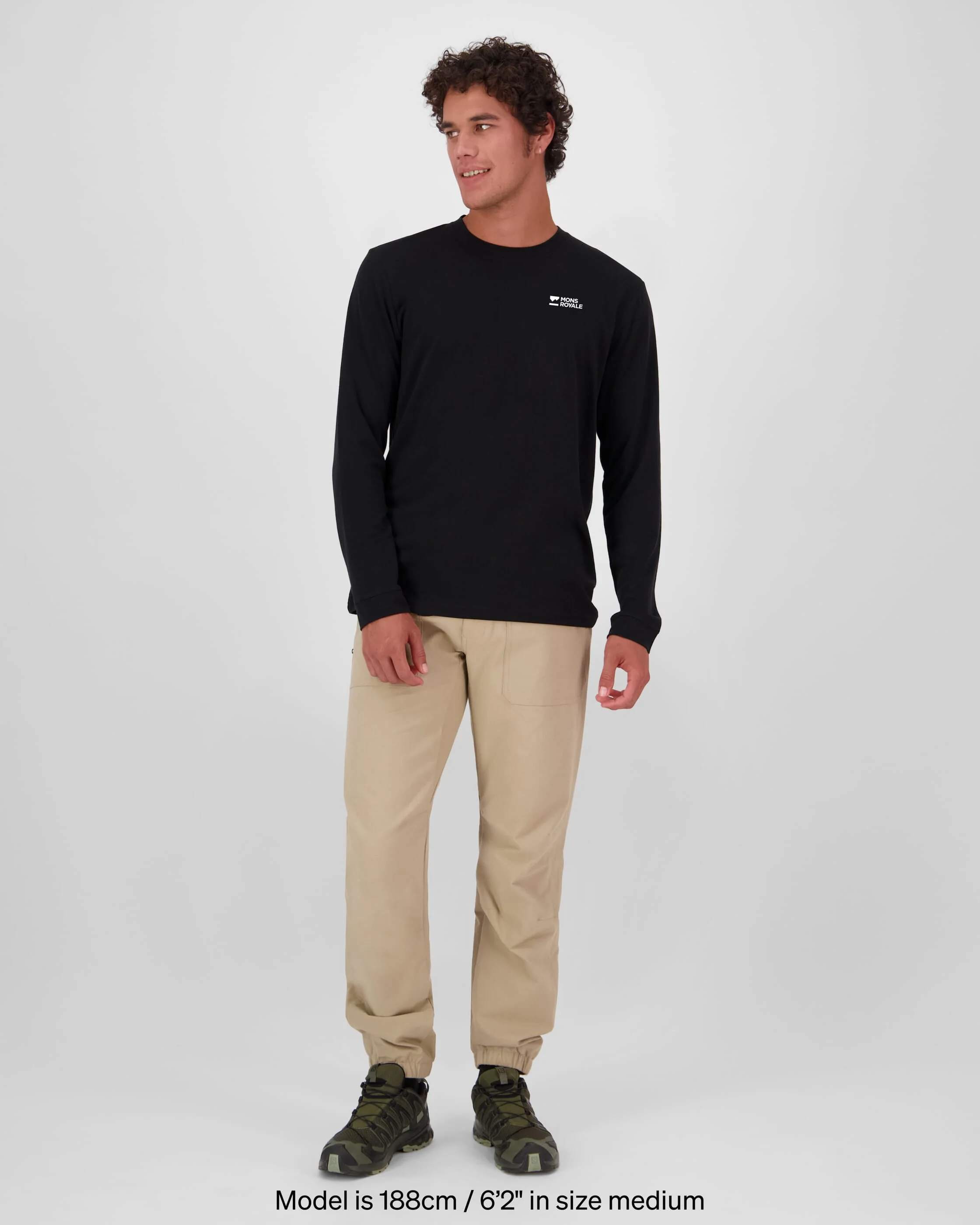 Icon Merino Long Sleeve - Black | Men's Long Sleeve Top - Image 3