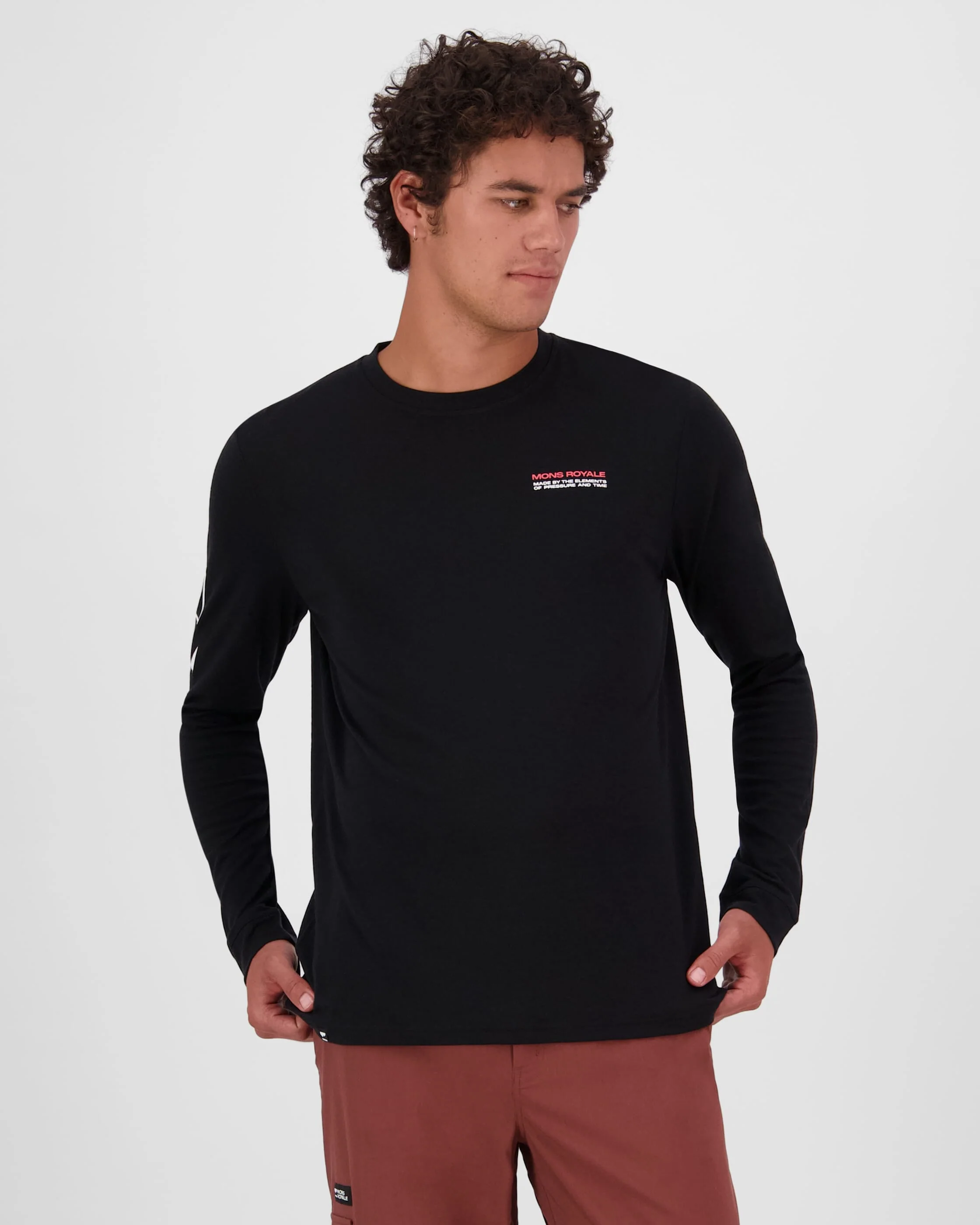 Icon Merino Long Sleeve - Black | Men's Long Sleeve Top - Image 3