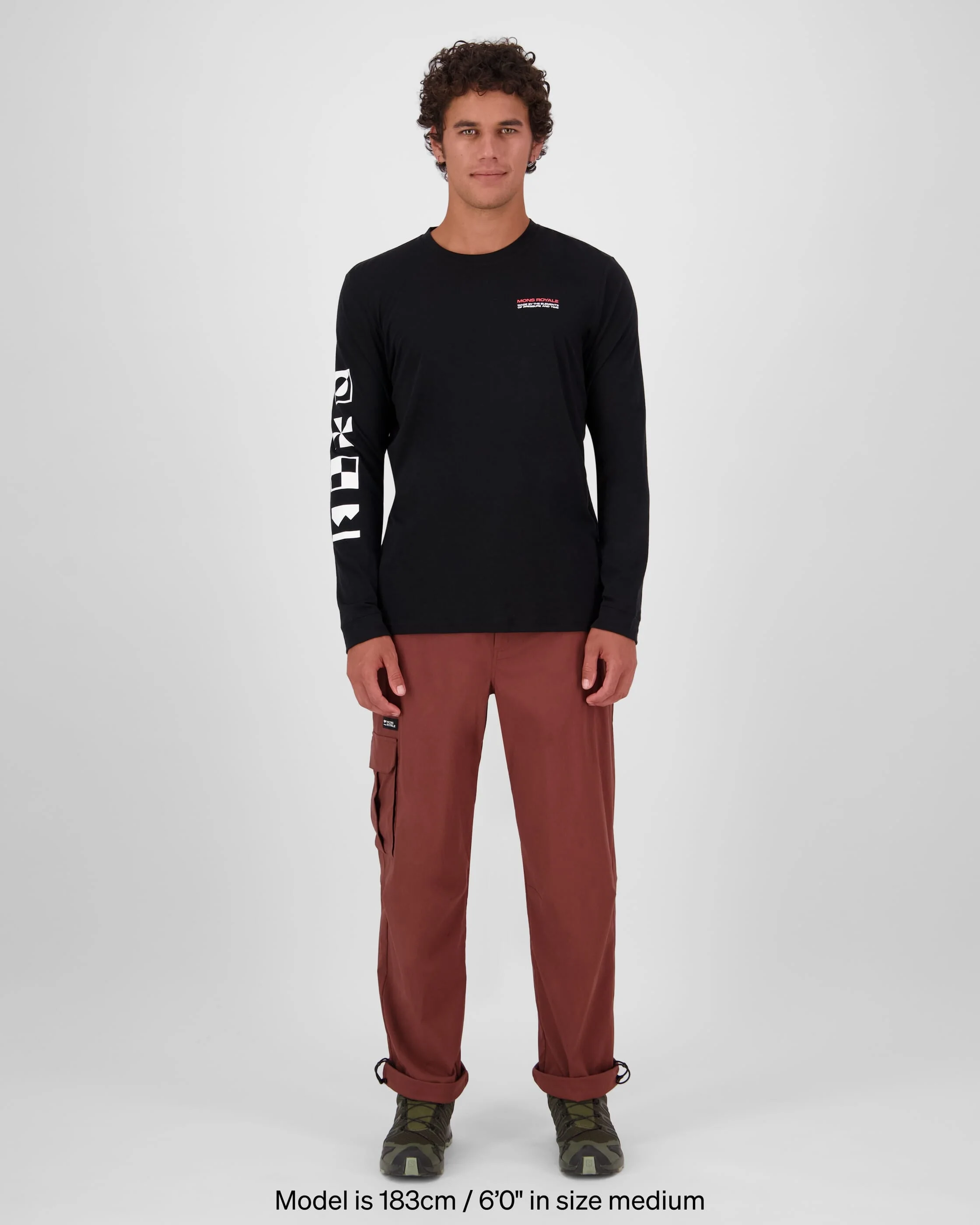 Icon Merino Long Sleeve - Black | Men's Long Sleeve Top - Image 4