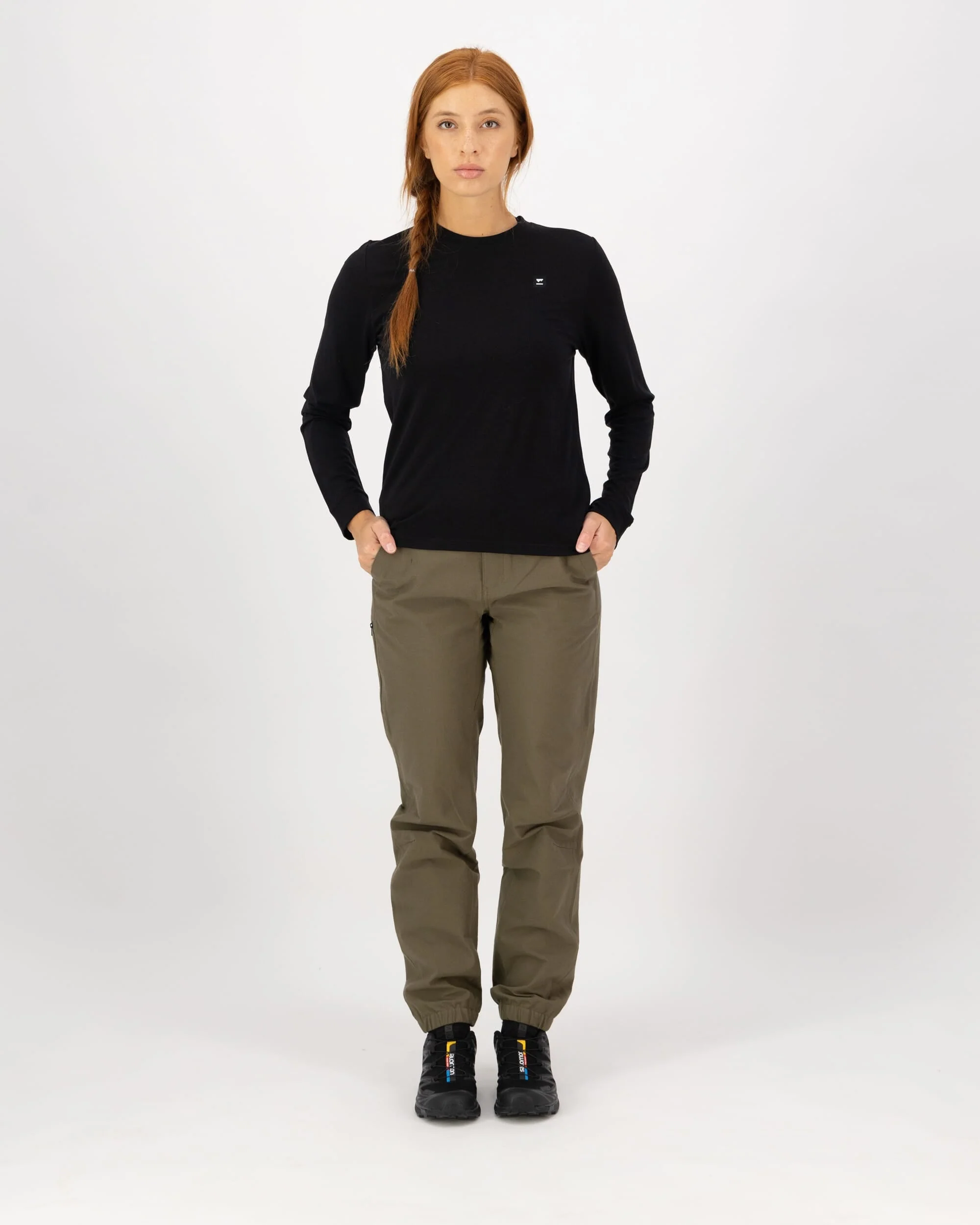 Icon Merino Long Sleeve - Black | Women's Long Sleeve Top - Image 4
