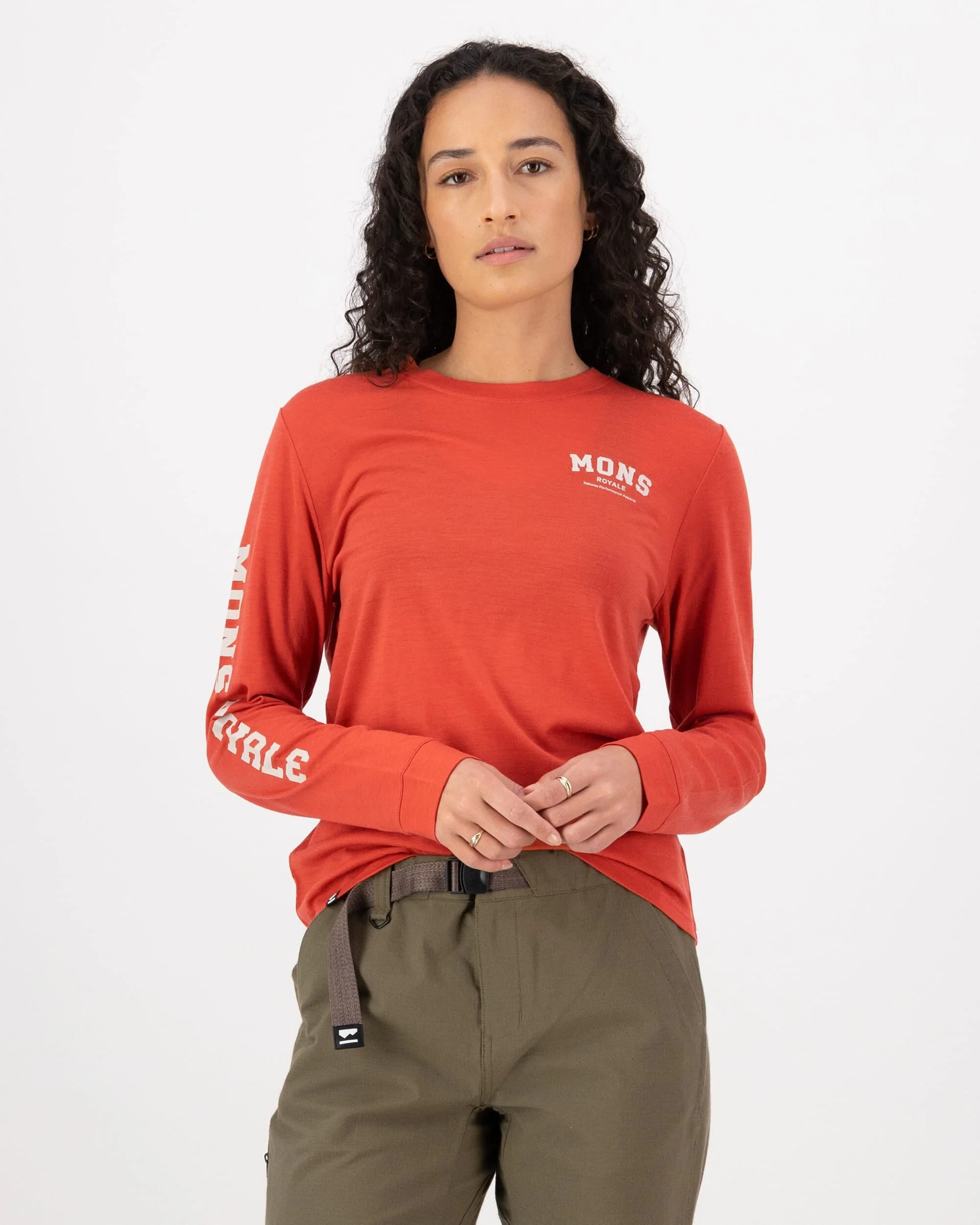 Icon Merino Long Sleeve - Cranberry | Women's Long Sleeve Top - Image 3