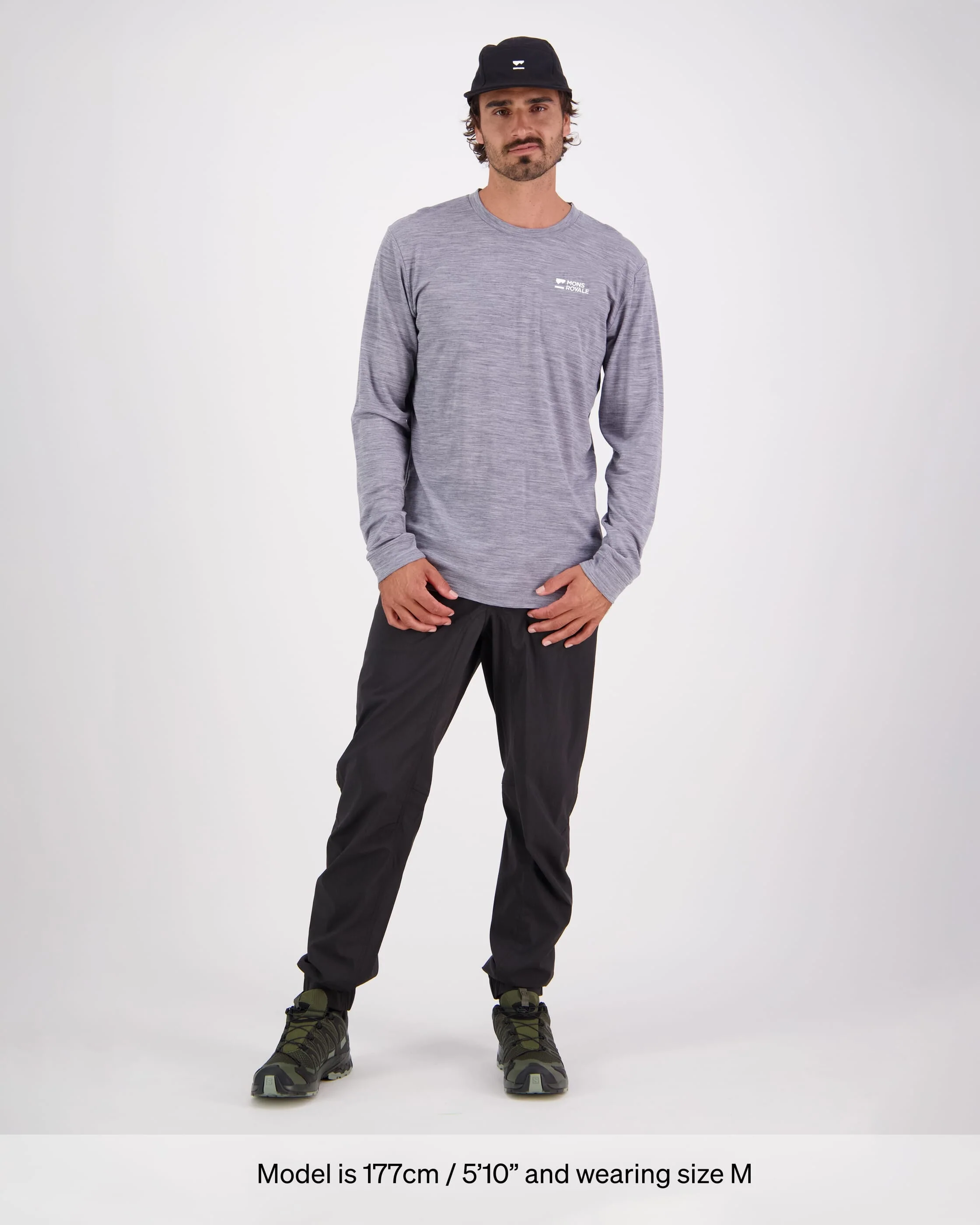 Icon Merino Long Sleeve - Grey Heather | Men's Long Sleeve Top - Image 3