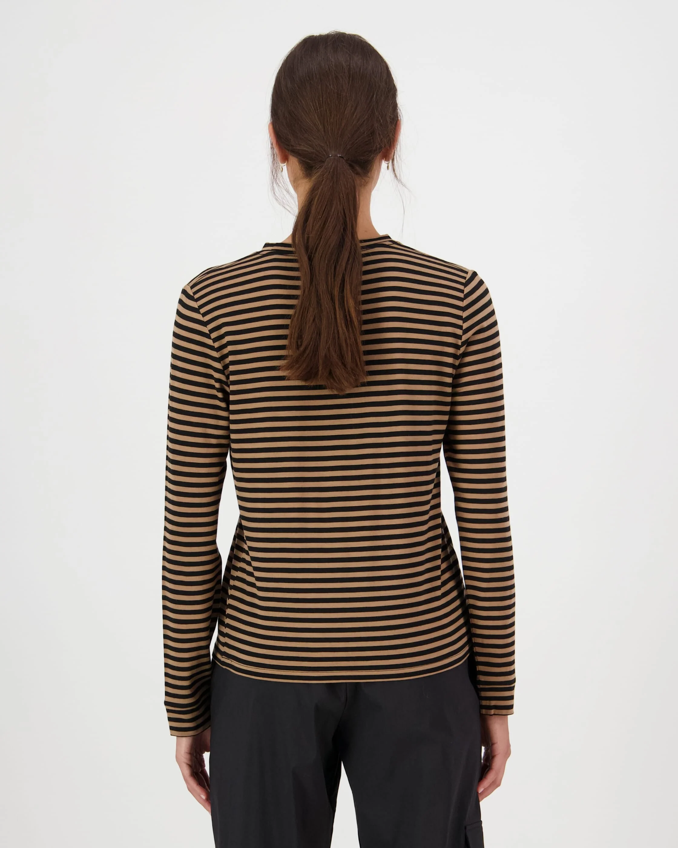 Icon Merino Long Sleeve - Stripe Toffee | Women's Long Sleeve Top - Image 2