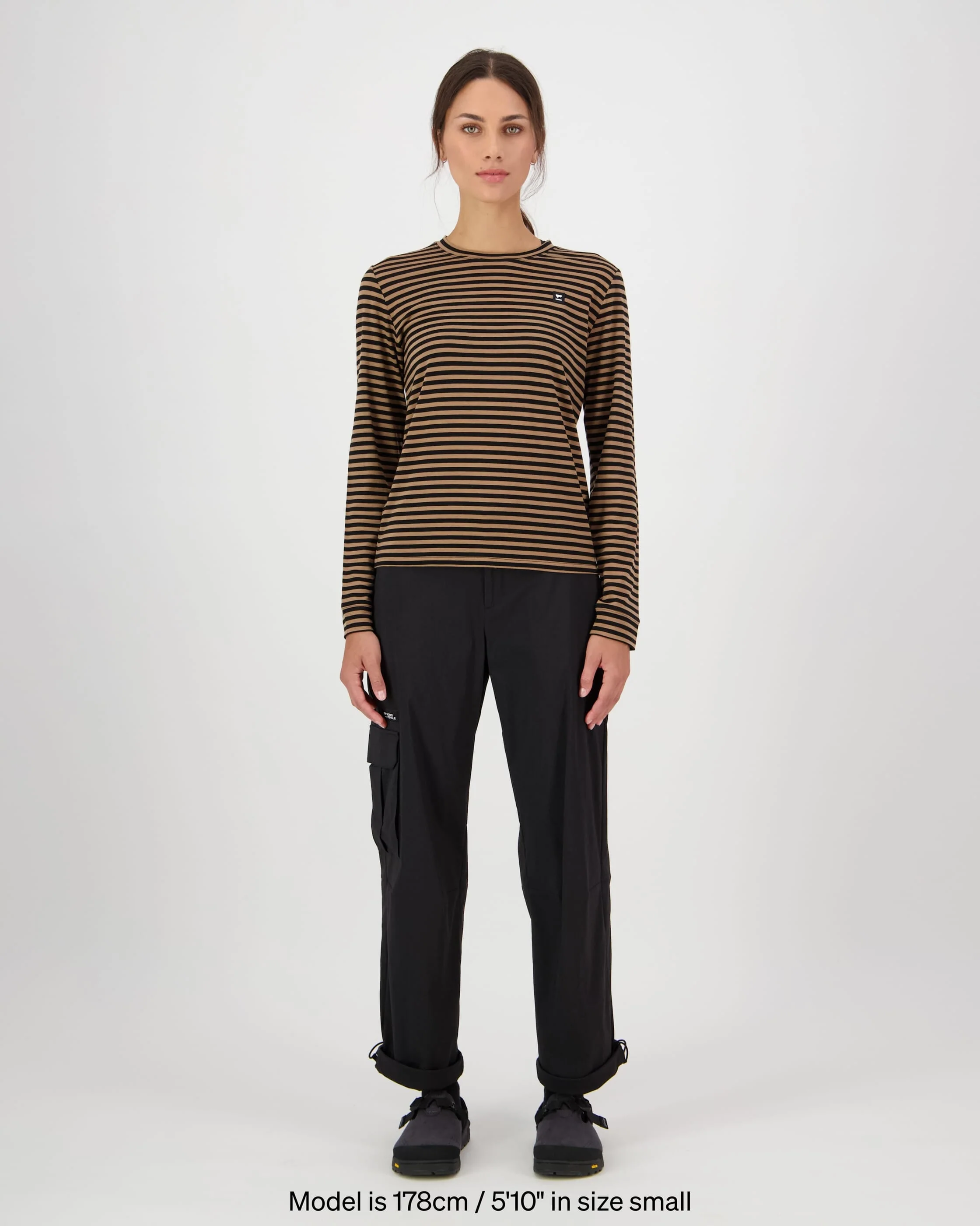 Icon Merino Long Sleeve - Stripe Toffee | Women's Long Sleeve Top - Image 4