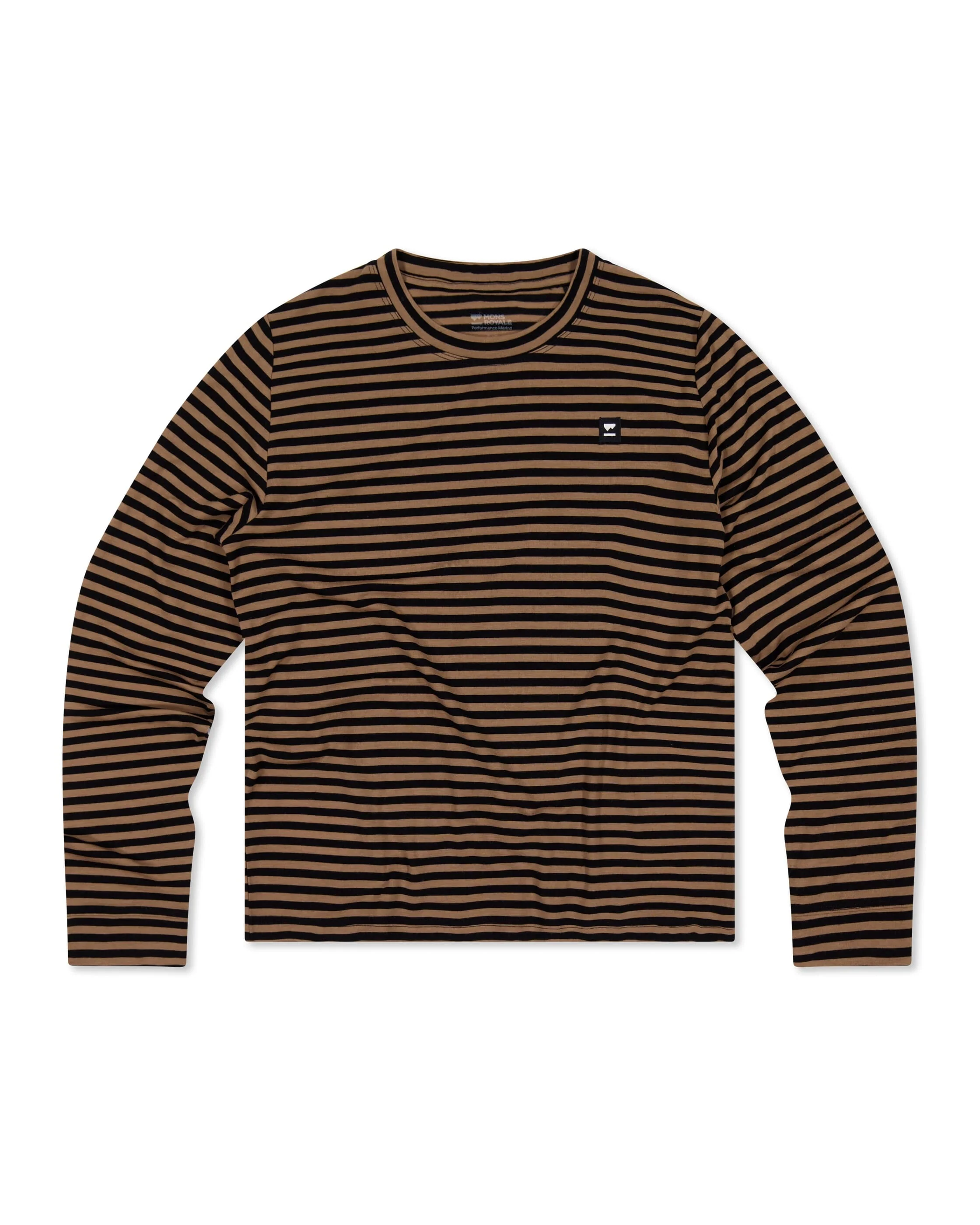 Icon Merino Long Sleeve - Stripe Toffee | Women's Long Sleeve Top - Image 5
