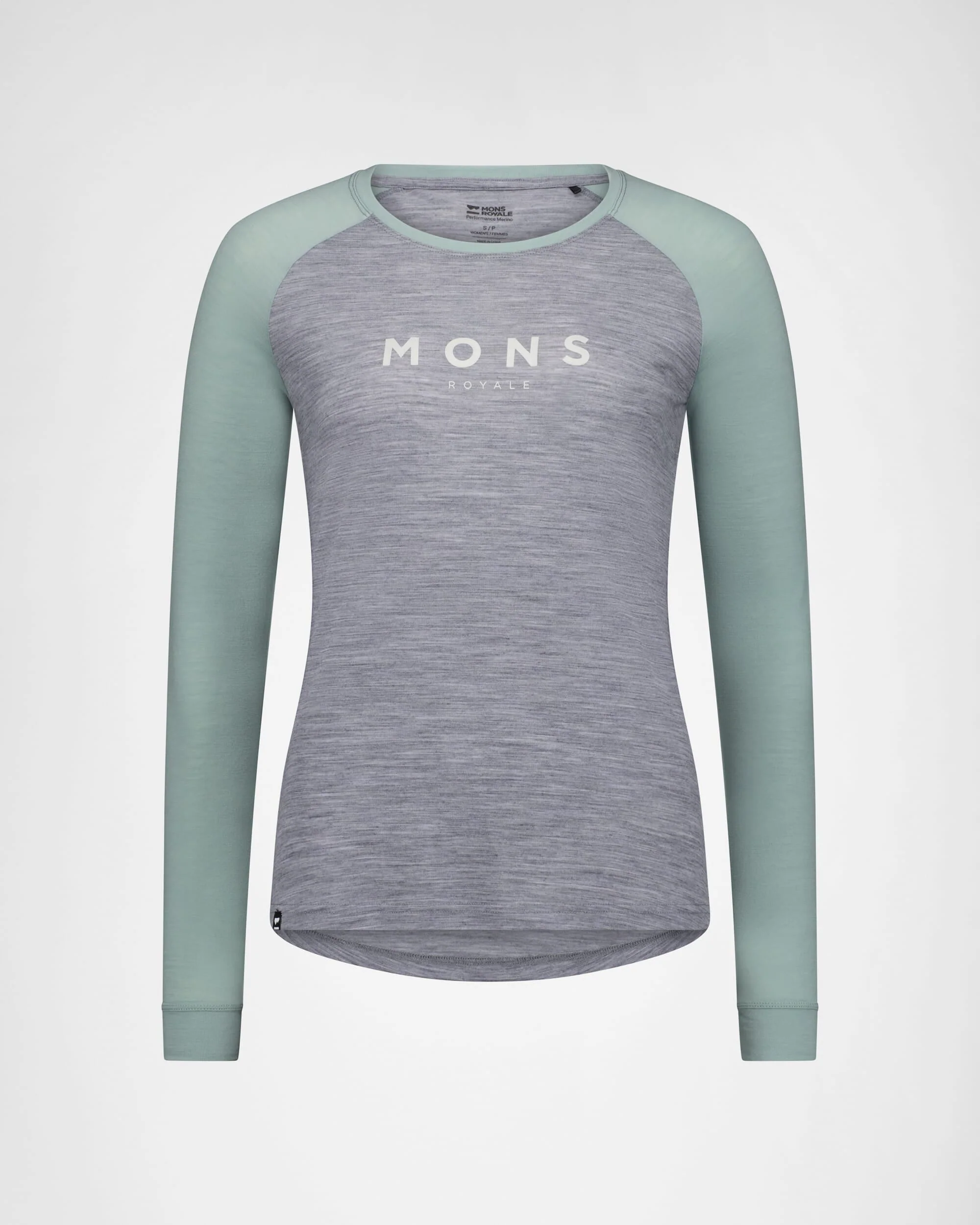 Icon Merino Raglan Long Sleeve - Grey Heather / Dew - Image 3