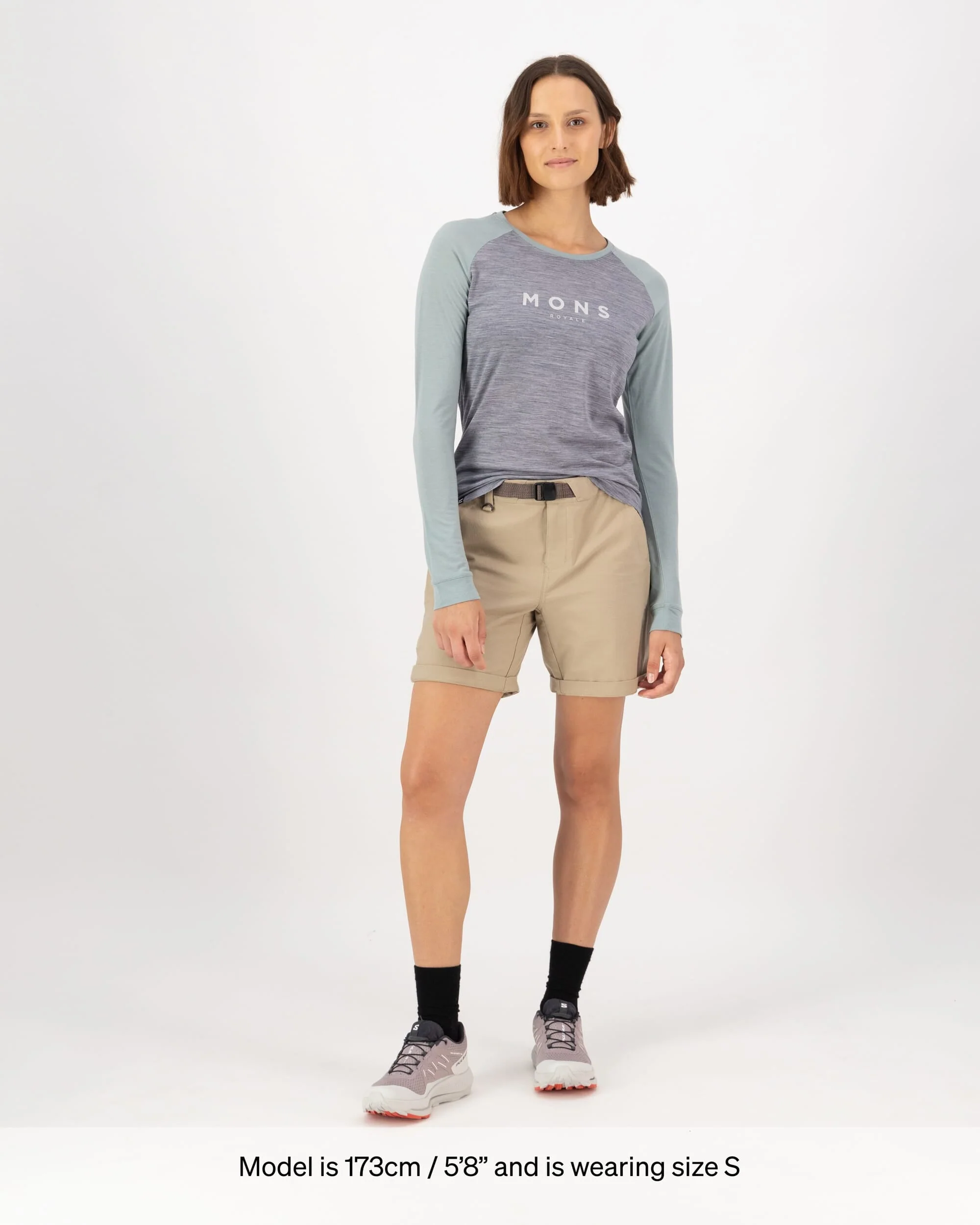 Icon Merino Raglan Long Sleeve - Grey Heather / Dew - Image 4