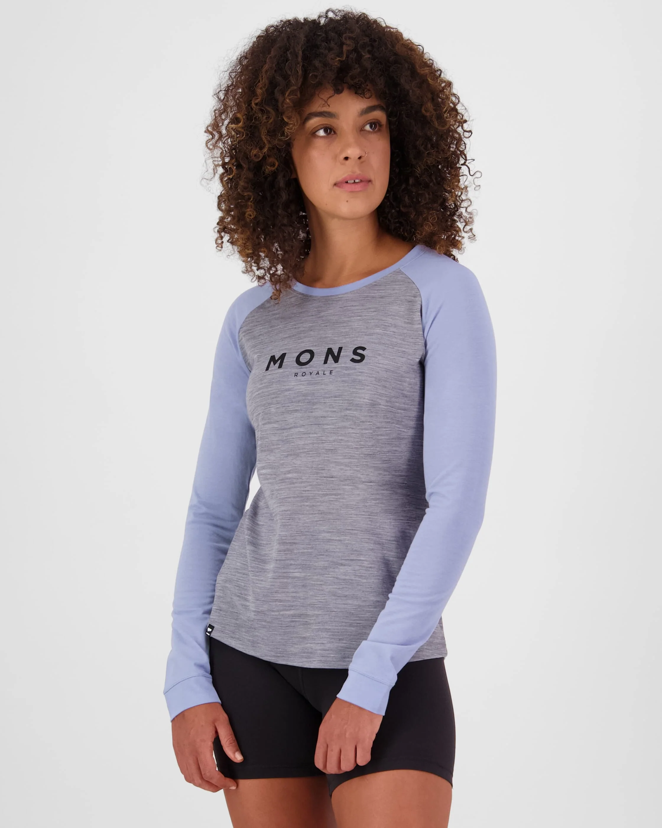 Icon Merino Raglan Long Sleeve - Grey Heather / Skyline | Women's Long Sleeve Top