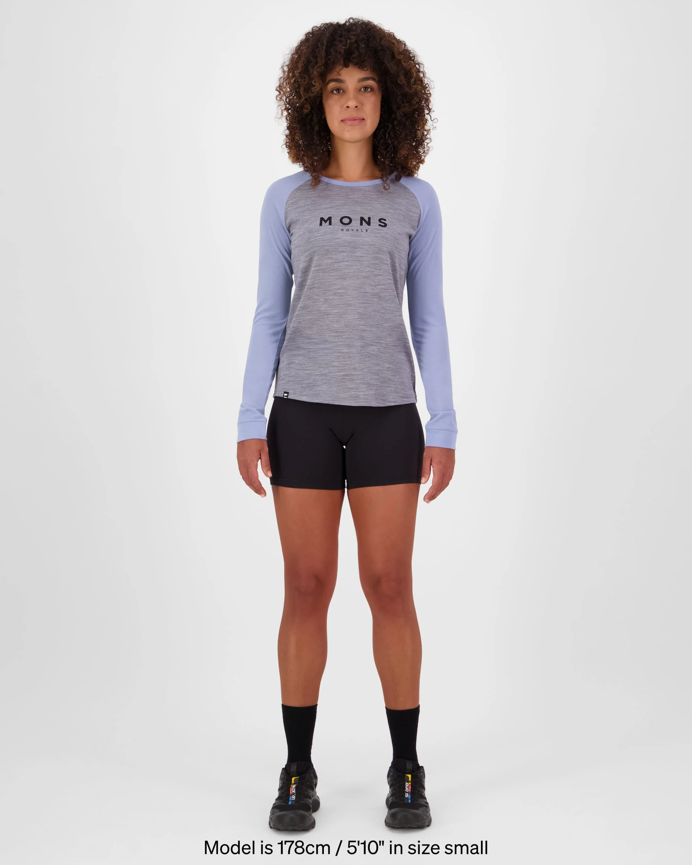 Icon Merino Raglan Long Sleeve - Grey Heather / Skyline | Women's Long Sleeve Top - Image 3