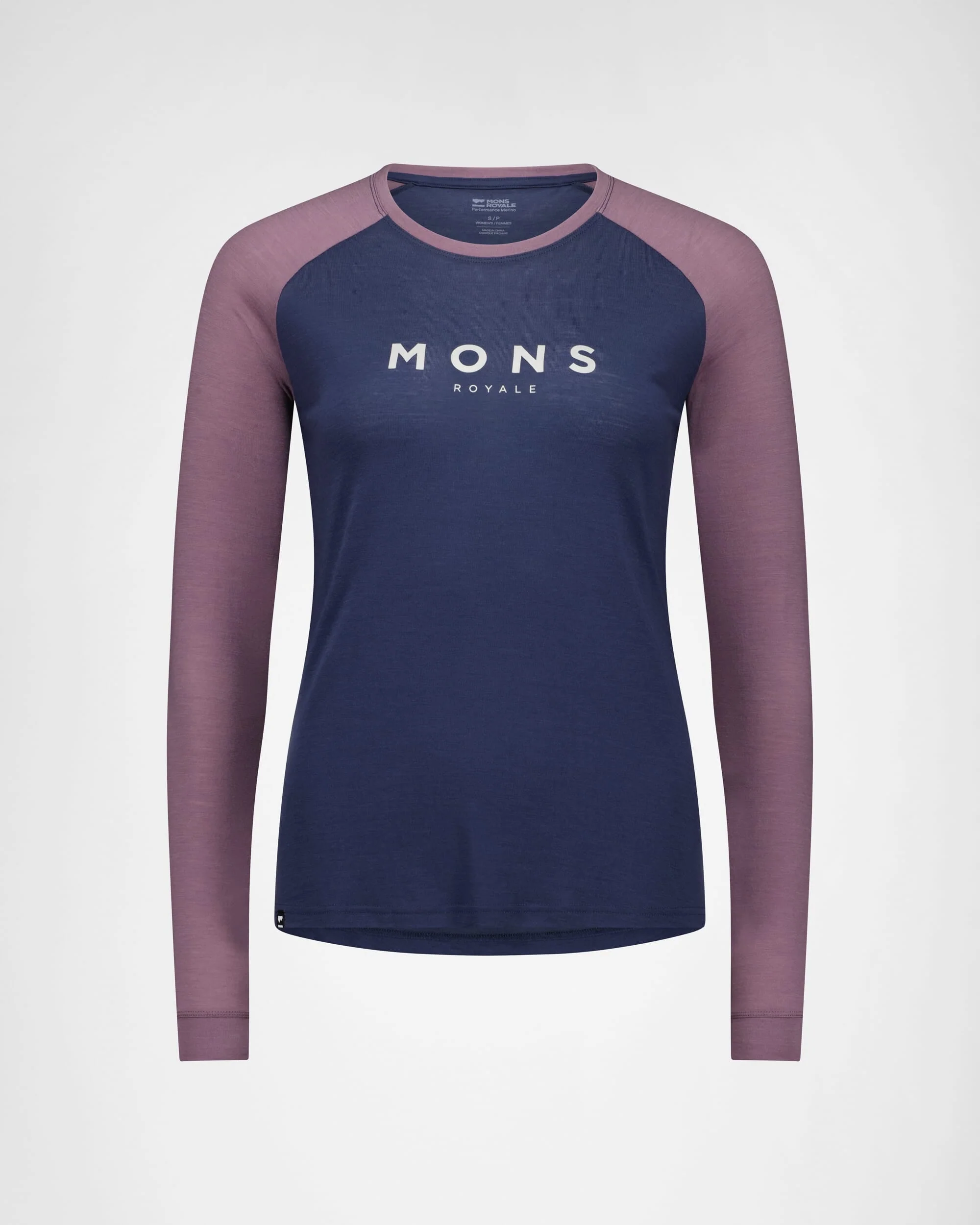 Icon Merino Raglan Long Sleeve - Midnight / Mauve - Image 3