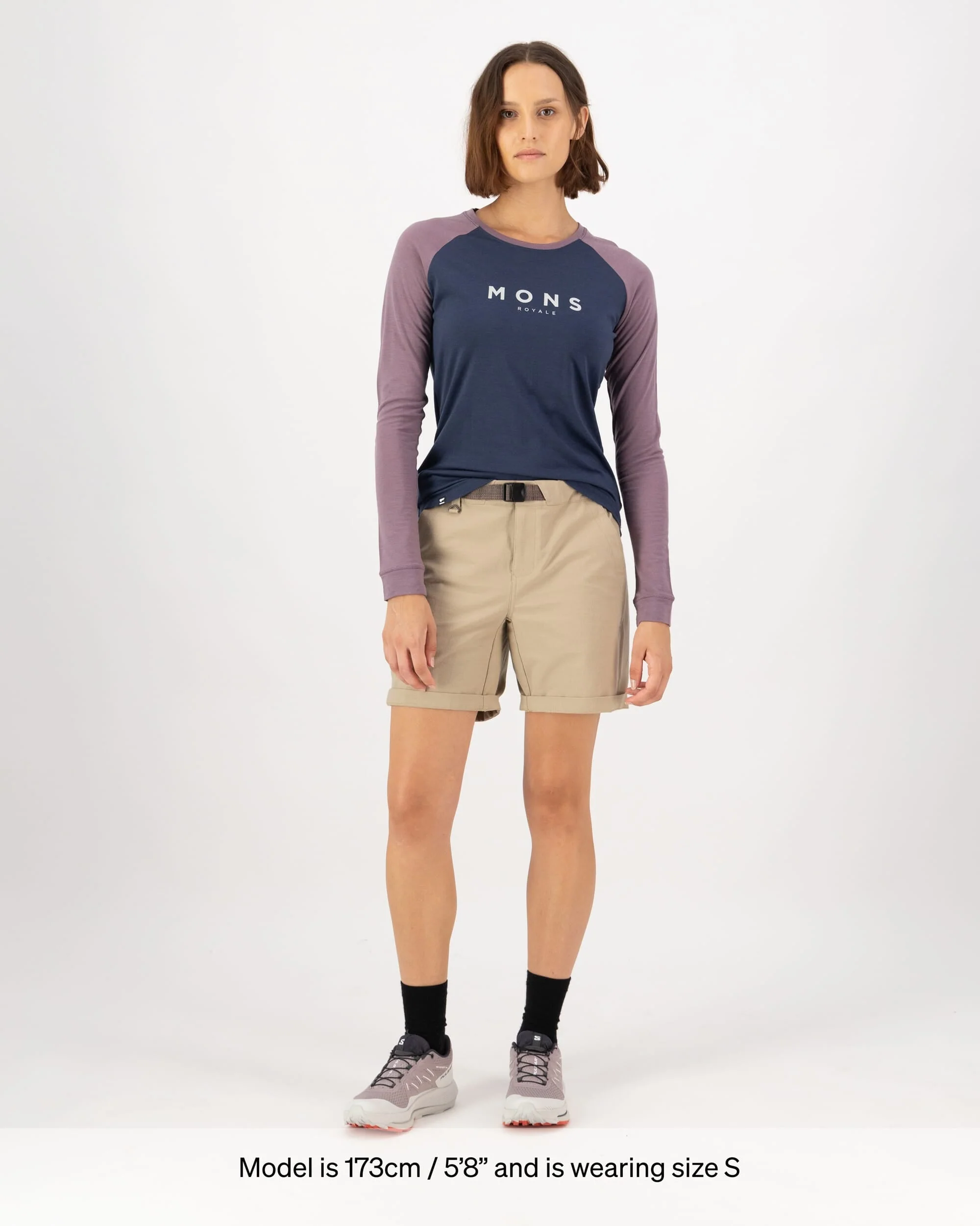 Icon Merino Raglan Long Sleeve - Midnight / Mauve - Image 4