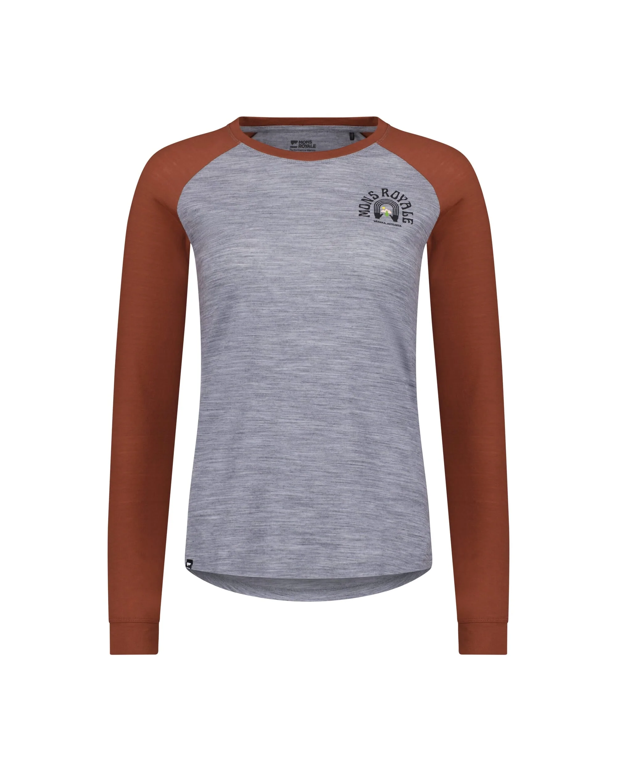 Icon Merino Raglan Long Sleeve - Sienna / Grey Heather | Women's Long Sleeve Top - Image 4