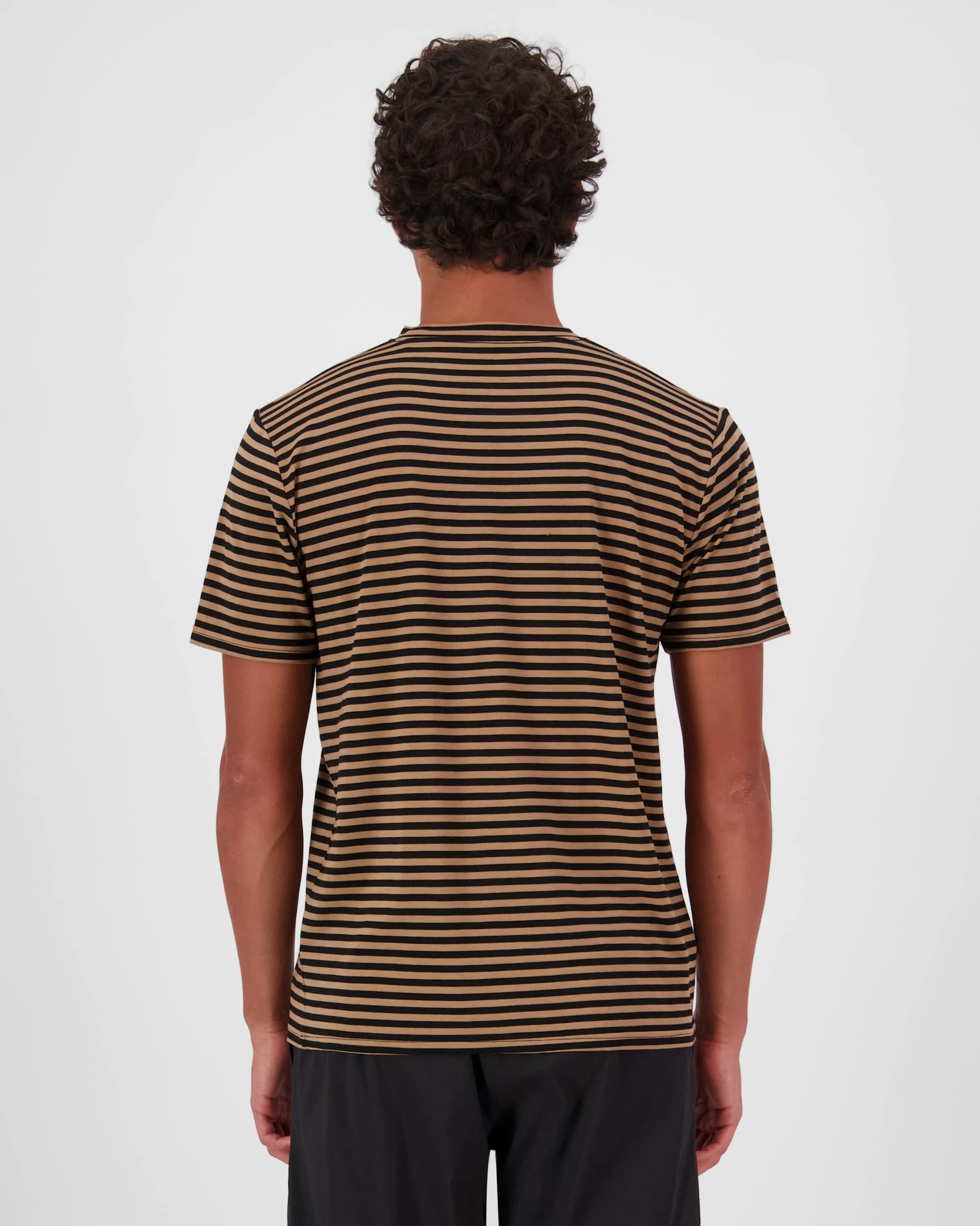Icon Merino T-Shirt - Stripe Toffee | Men's T-Shirt - Image 2