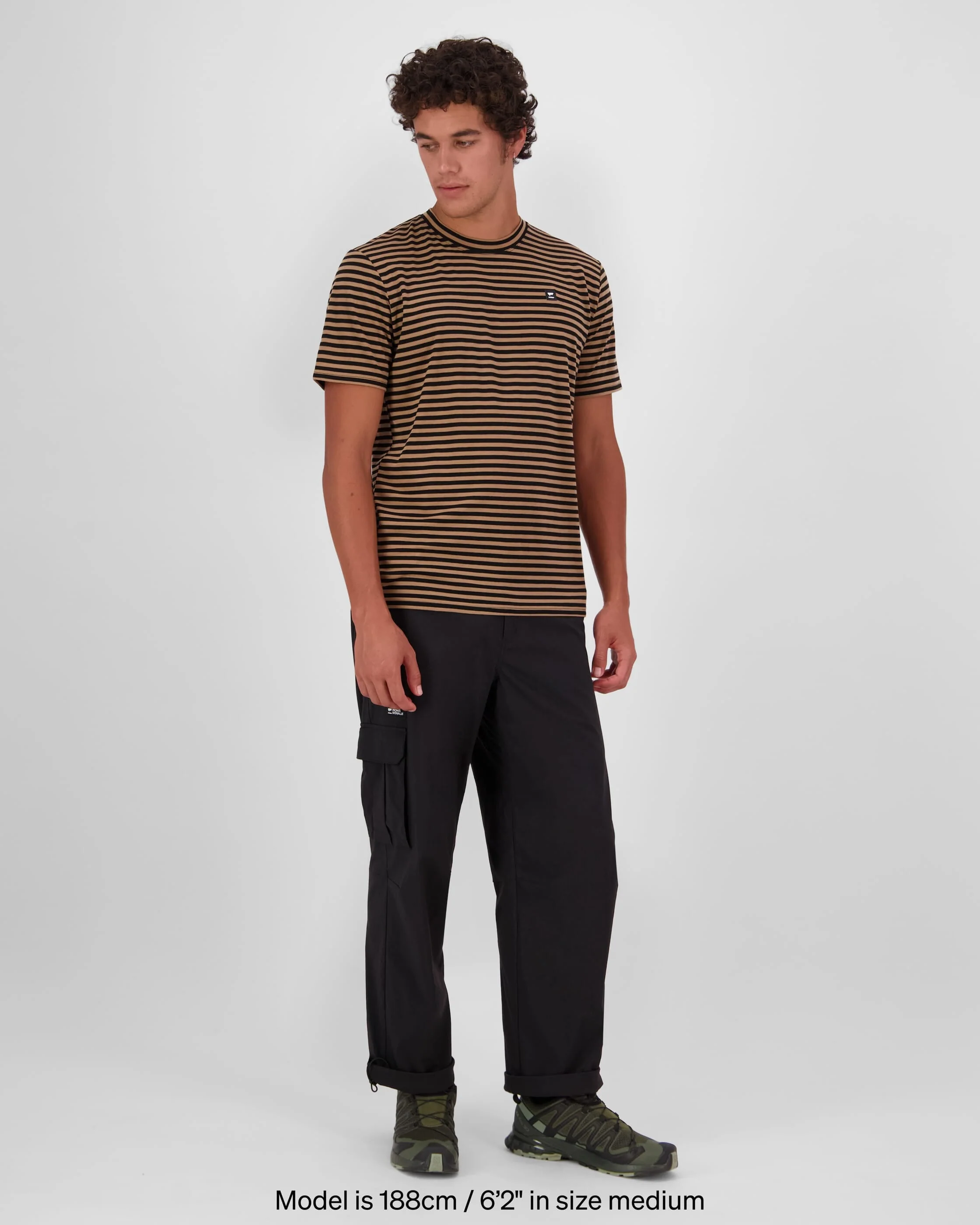 Icon Merino T-Shirt - Stripe Toffee | Men's T-Shirt - Image 3