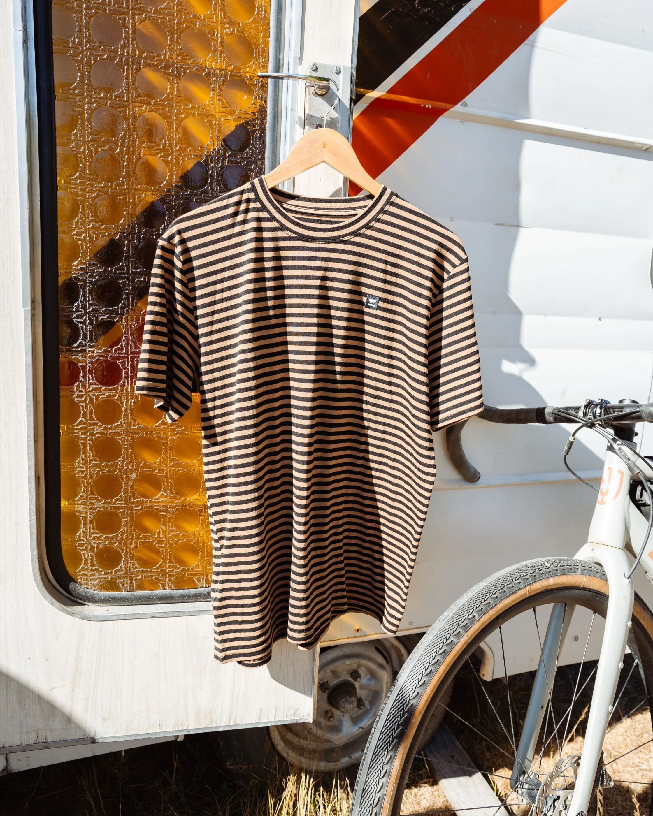 Icon Merino T-Shirt - Stripe Toffee | Men's T-Shirt - Image 5