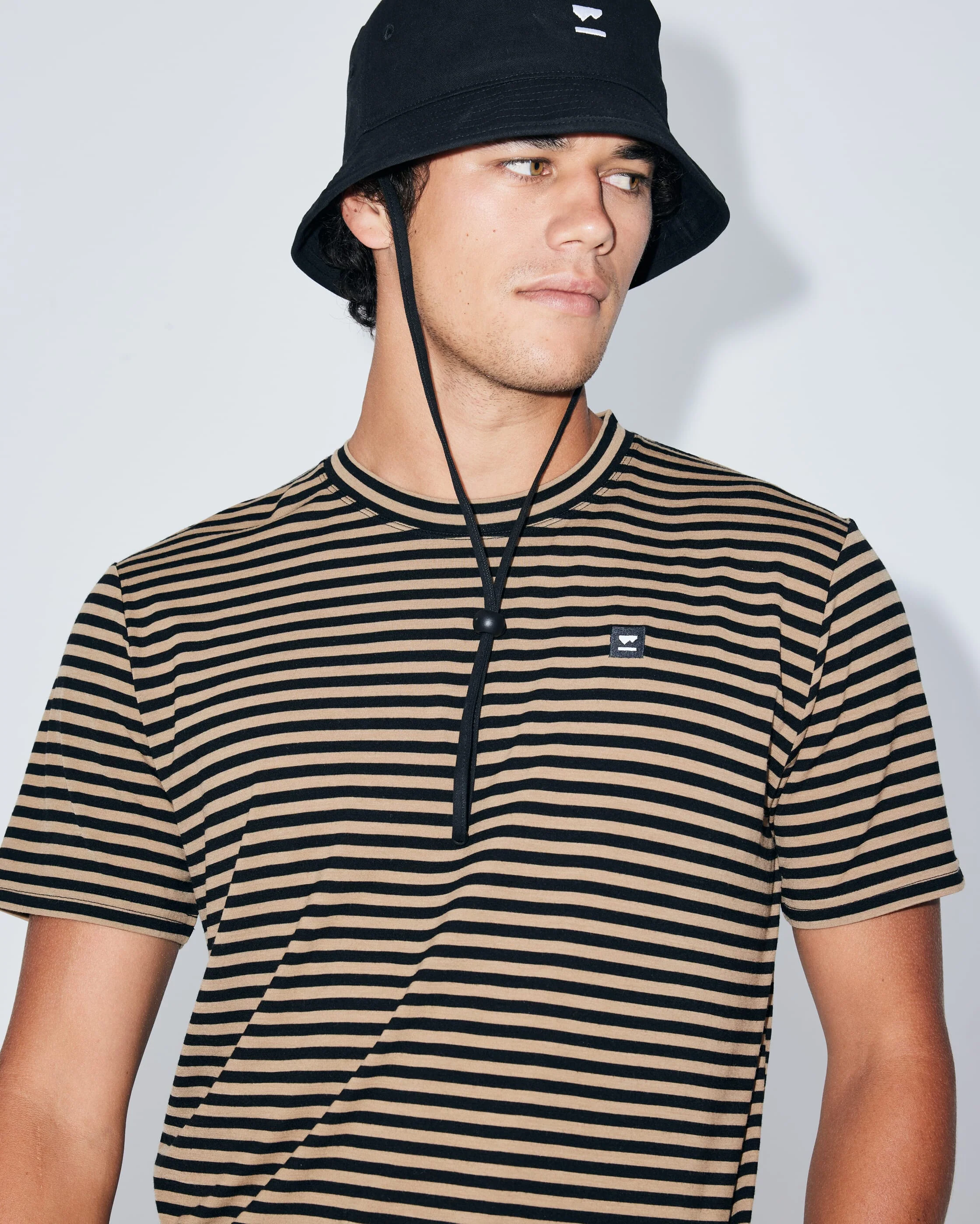 Icon Merino T-Shirt - Stripe Toffee | Men's T-Shirt - Image 6