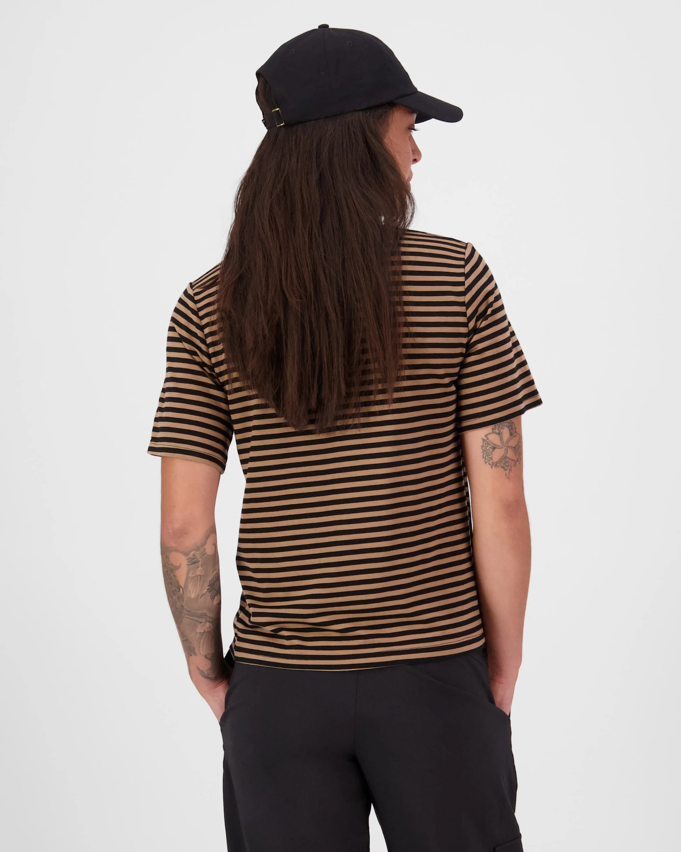 Icon Merino T-Shirt - Stripe Toffee | Women's T-Shirt - Image 2