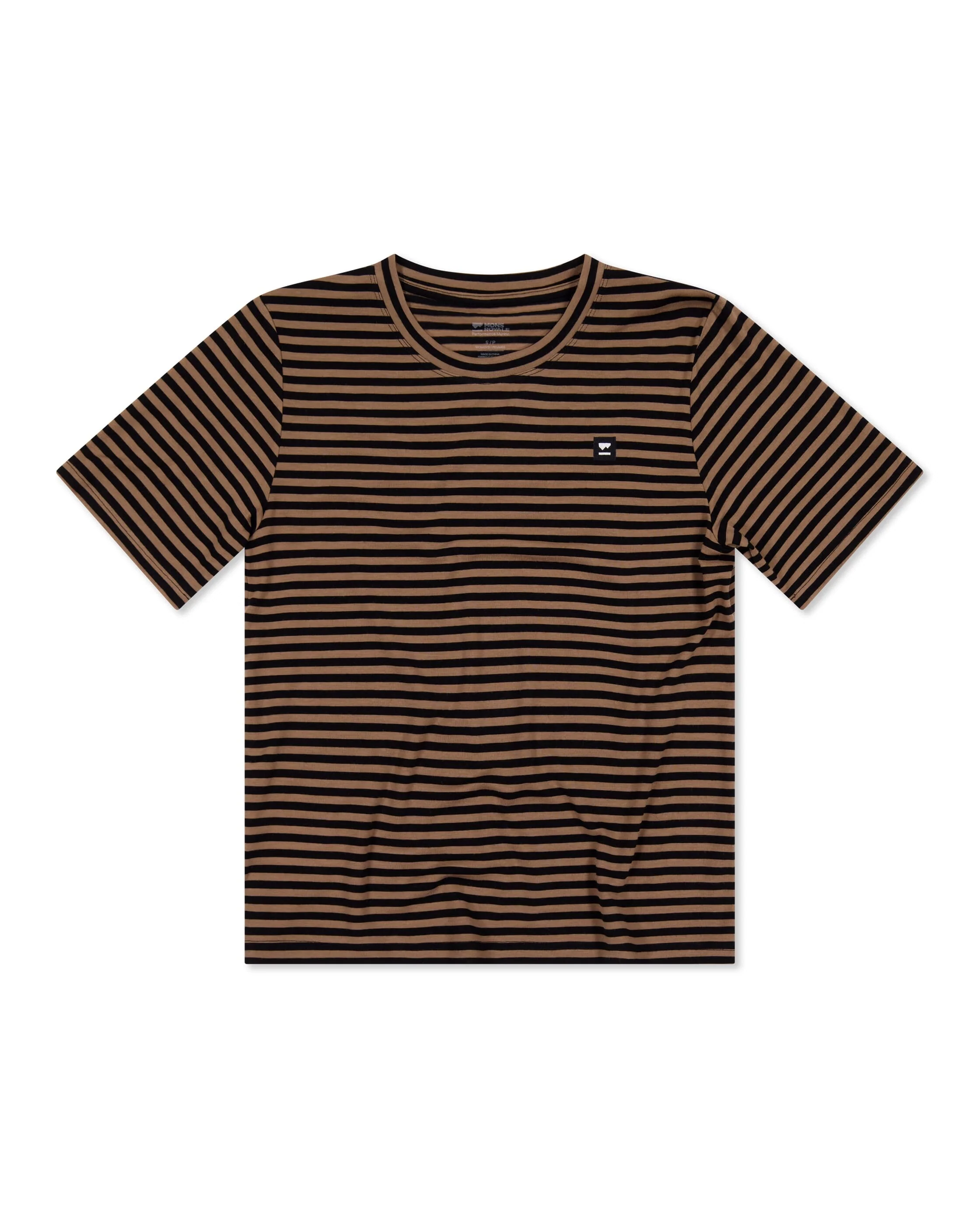 Icon Merino T-Shirt - Stripe Toffee | Women's T-Shirt - Image 4