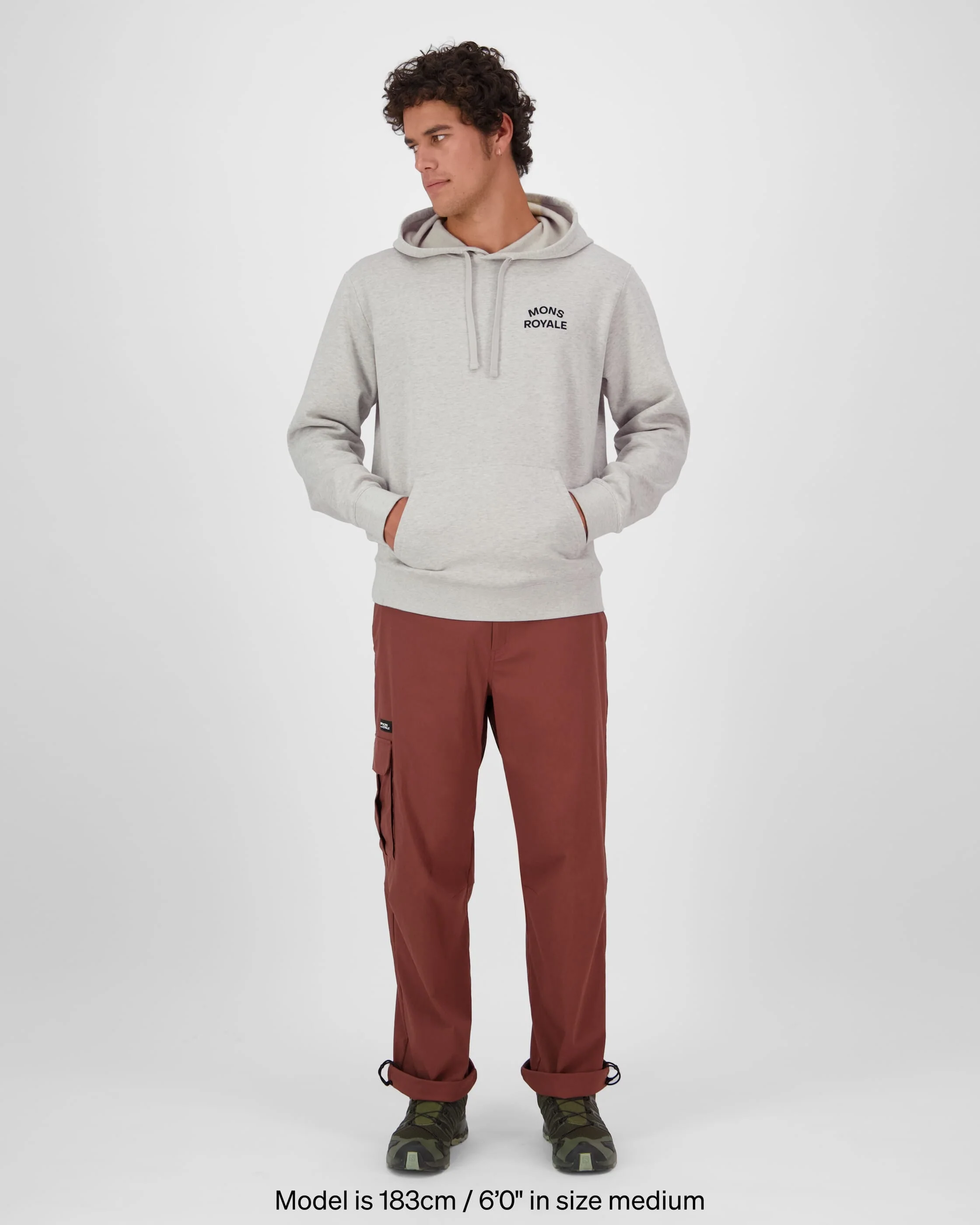 Inversion Merino Hoodie - Light Grey Heather | Men's Hoodie - Image 3