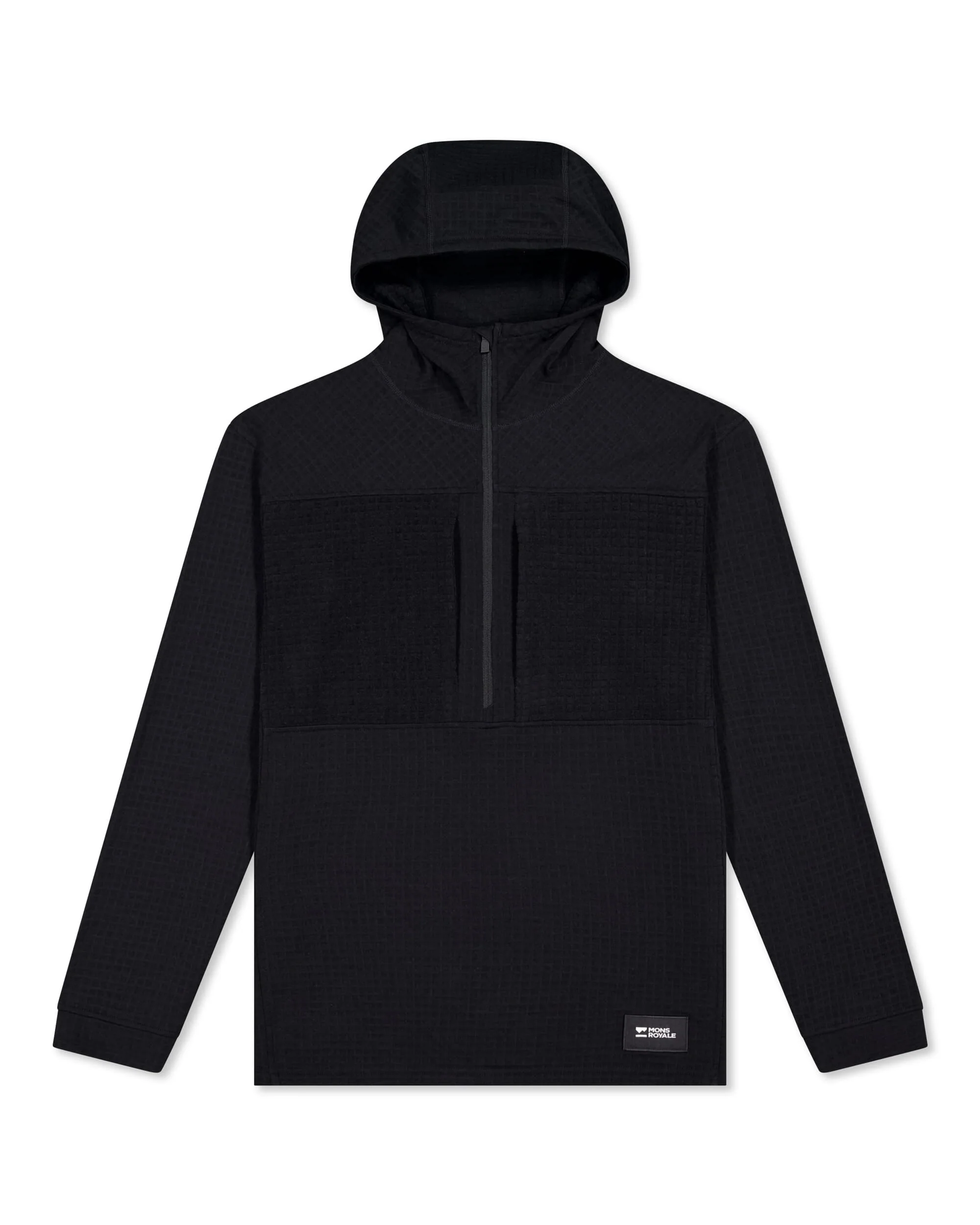 Offgrid Merino Fleece 1/2 Zip Long Sleeve - Black | Men's Mid Layer - Image 7