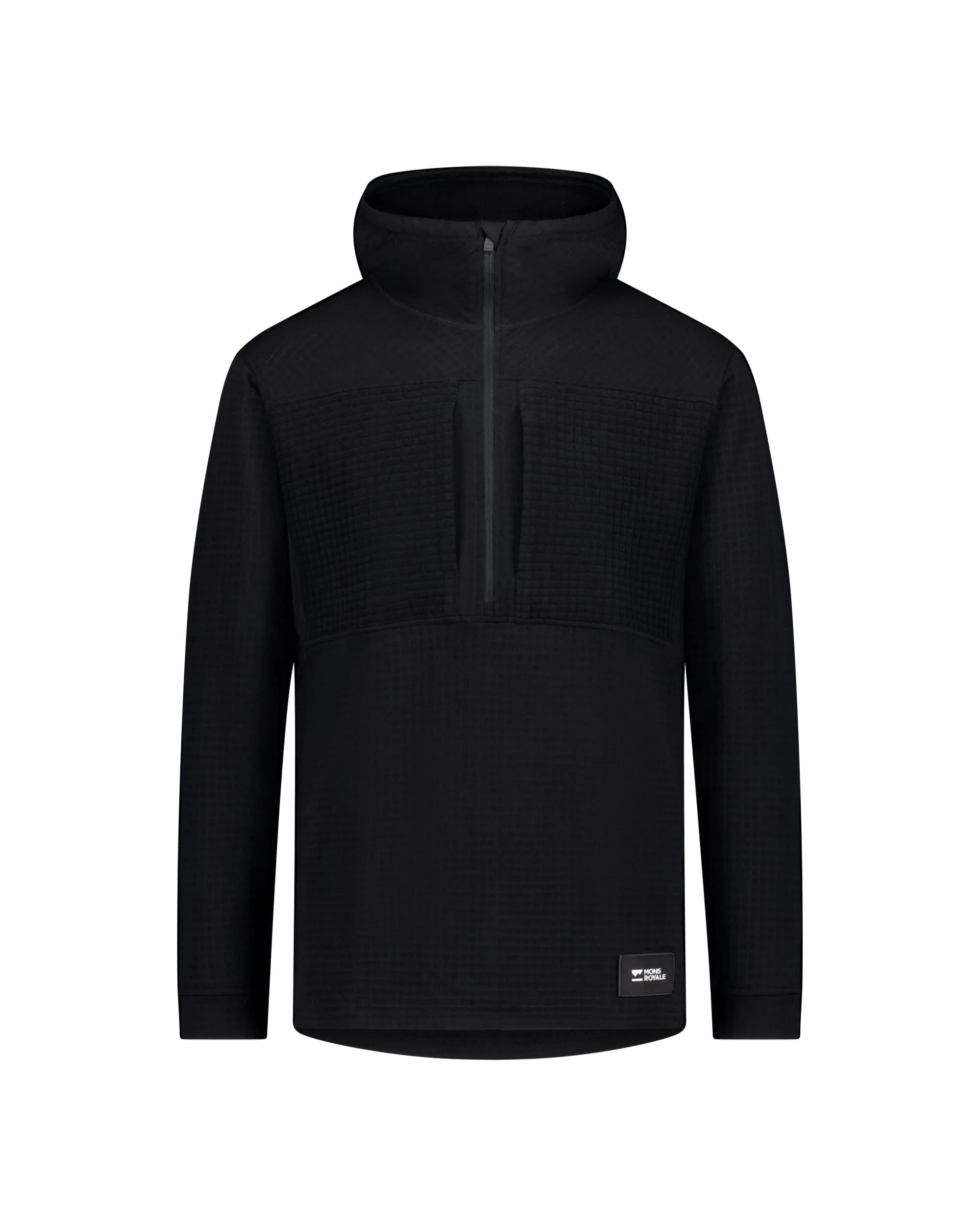 Offgrid Merino Fleece 1/2 Zip Long Sleeve - Black | Men's Mid Layer - Image 8