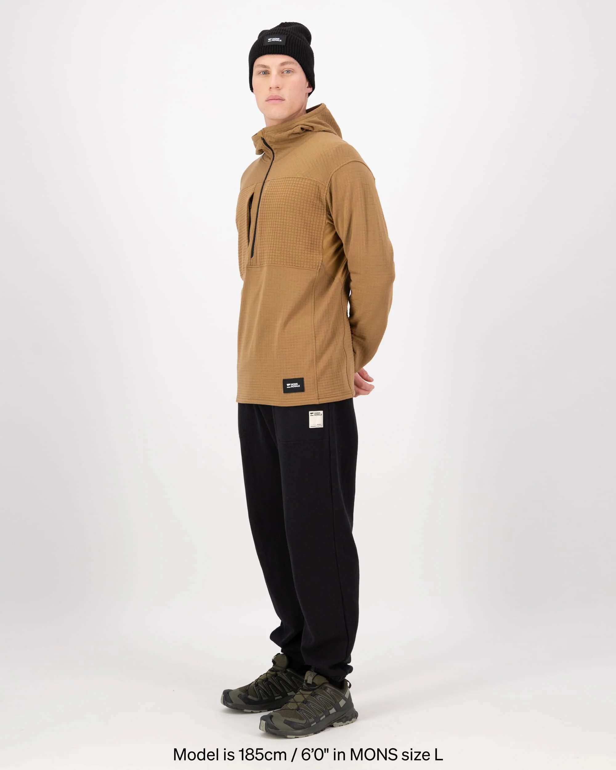 Offgrid Merino Fleece 1/2 Zip Long Sleeve - Toffee | Men's Mid Layer - Image 4