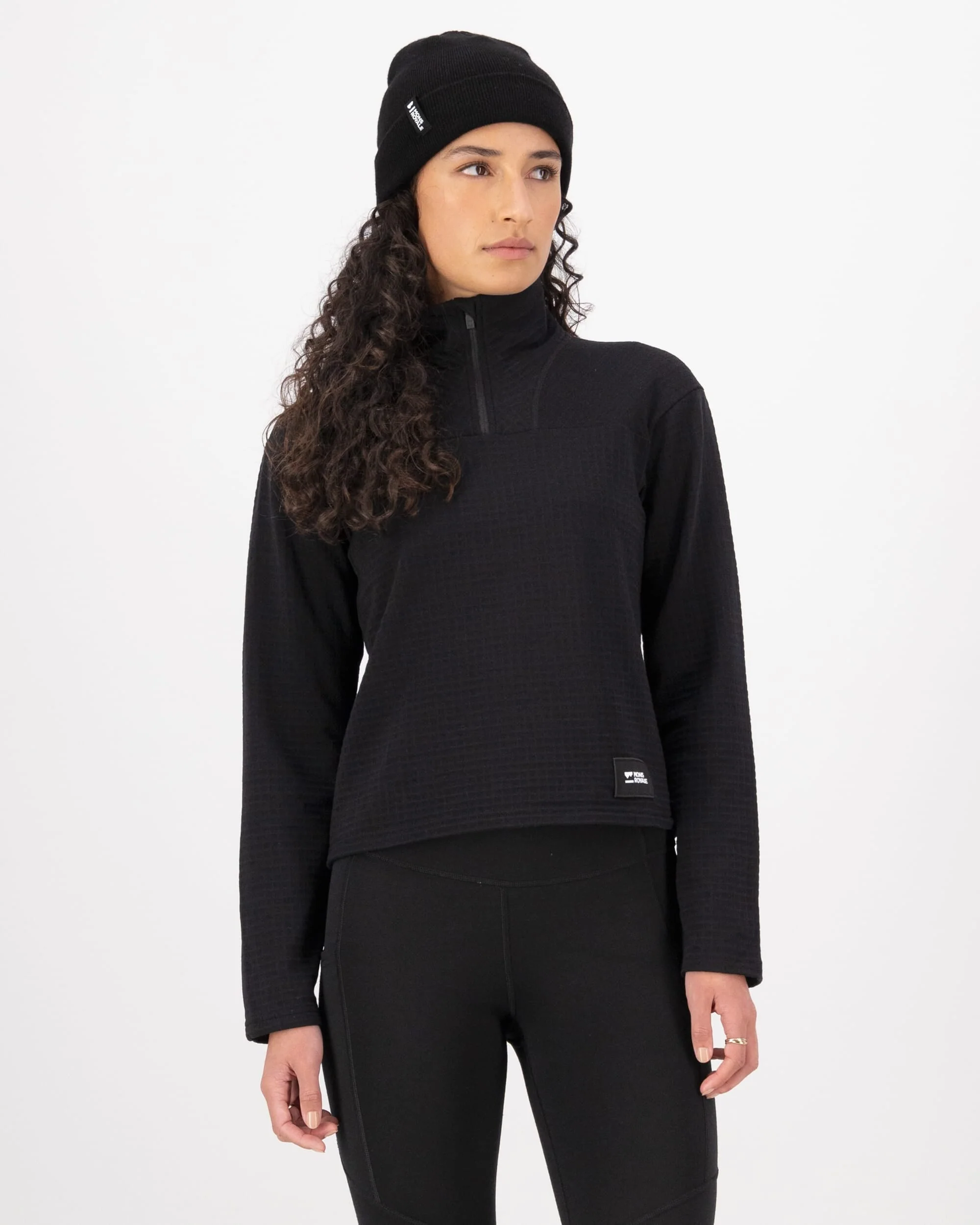 Offgrid Merino Fleece Long Sleeve - Black | Women's Mid Layer - Image 3
