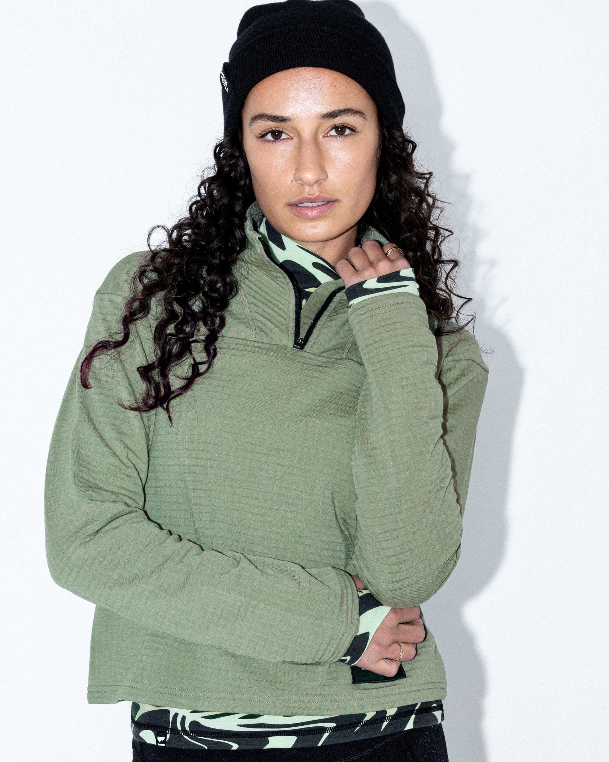 Offgrid Merino Fleece Long Sleeve - Willow | Women's Mid Layer - Image 10