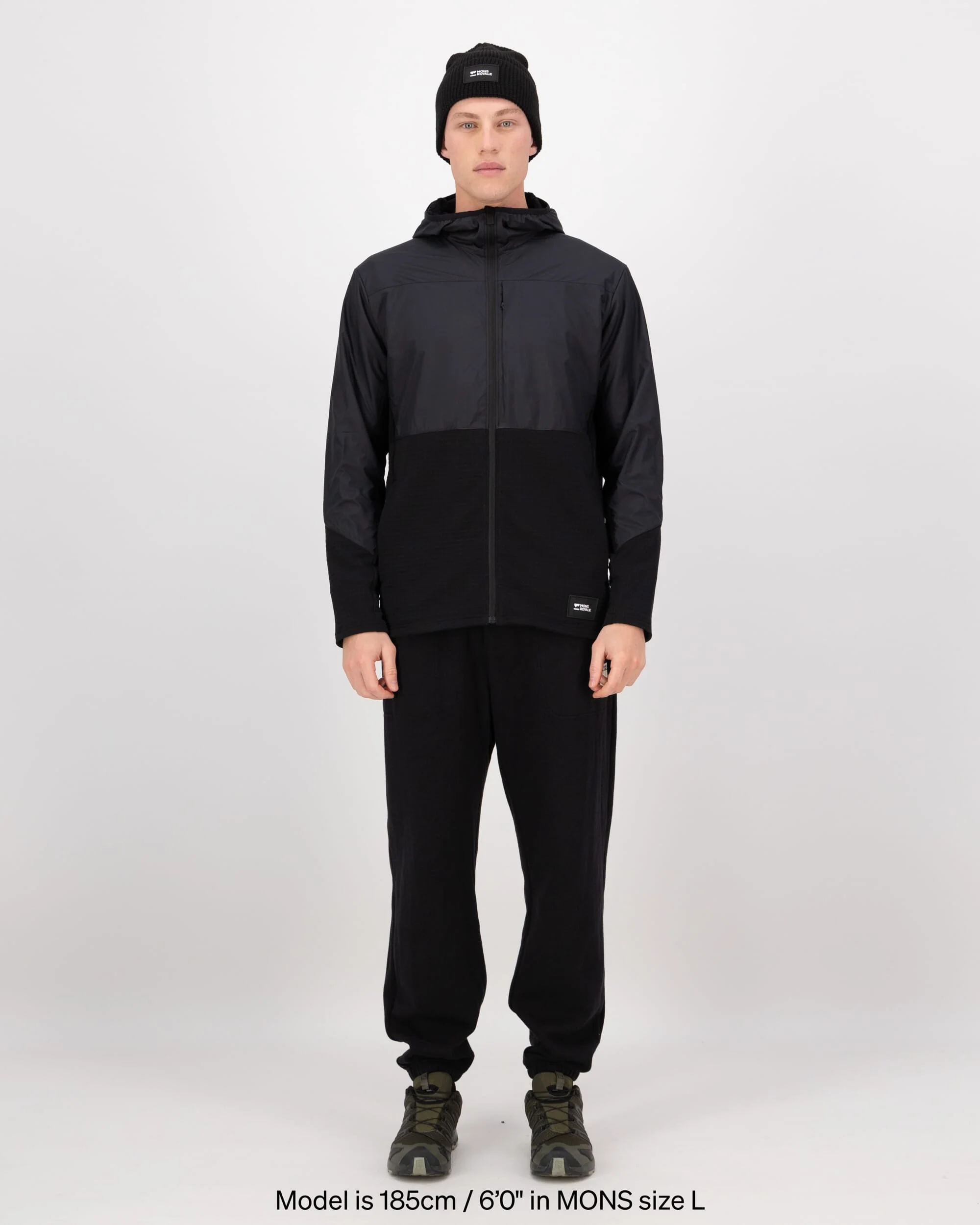 Offgrid Merino Fleece Wind Jacket - Black | Men's Mid Layer - Image 5