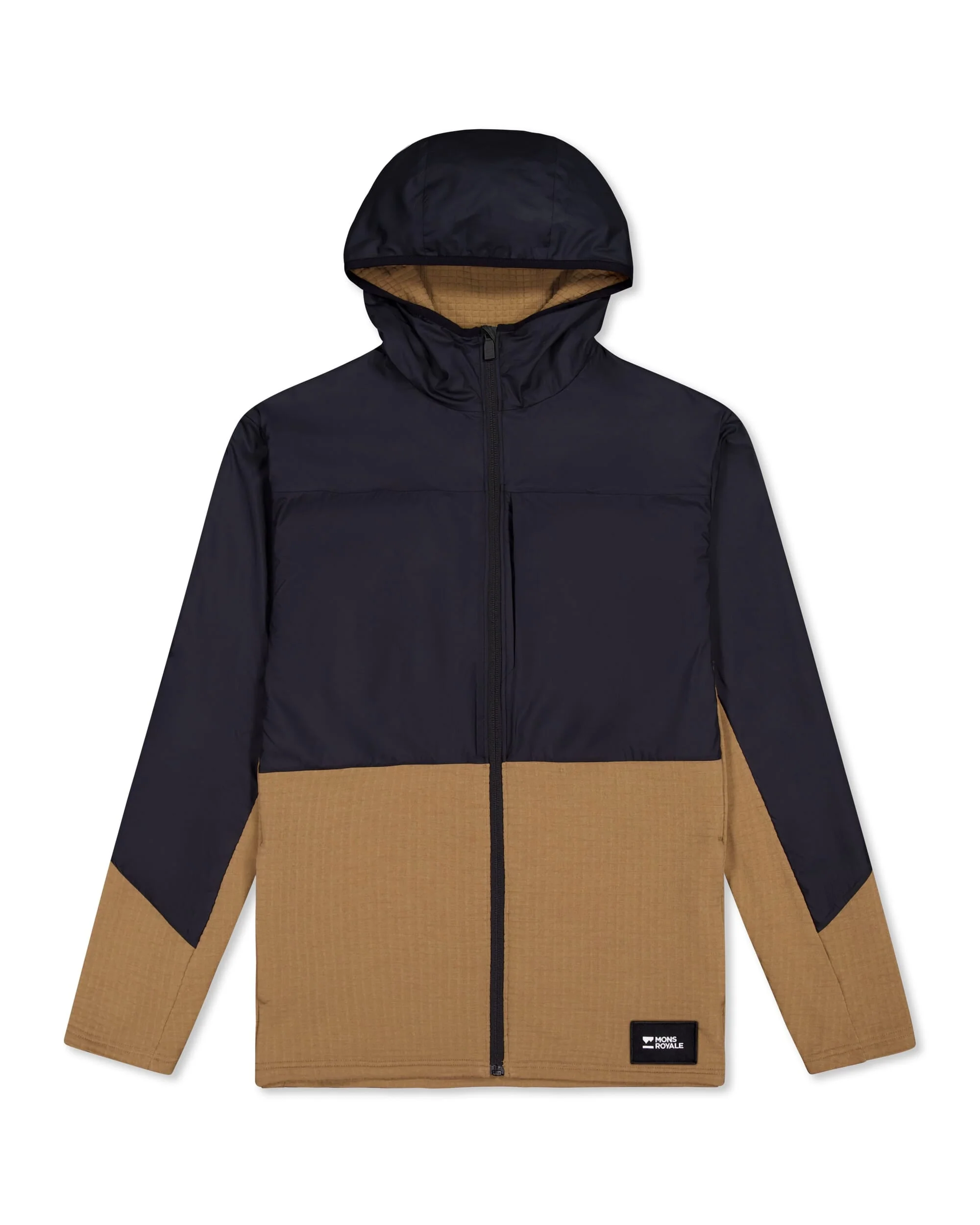 Offgrid Merino Fleece Wind Jacket - Black / Toffee | Men's Mid Layer - Image 6