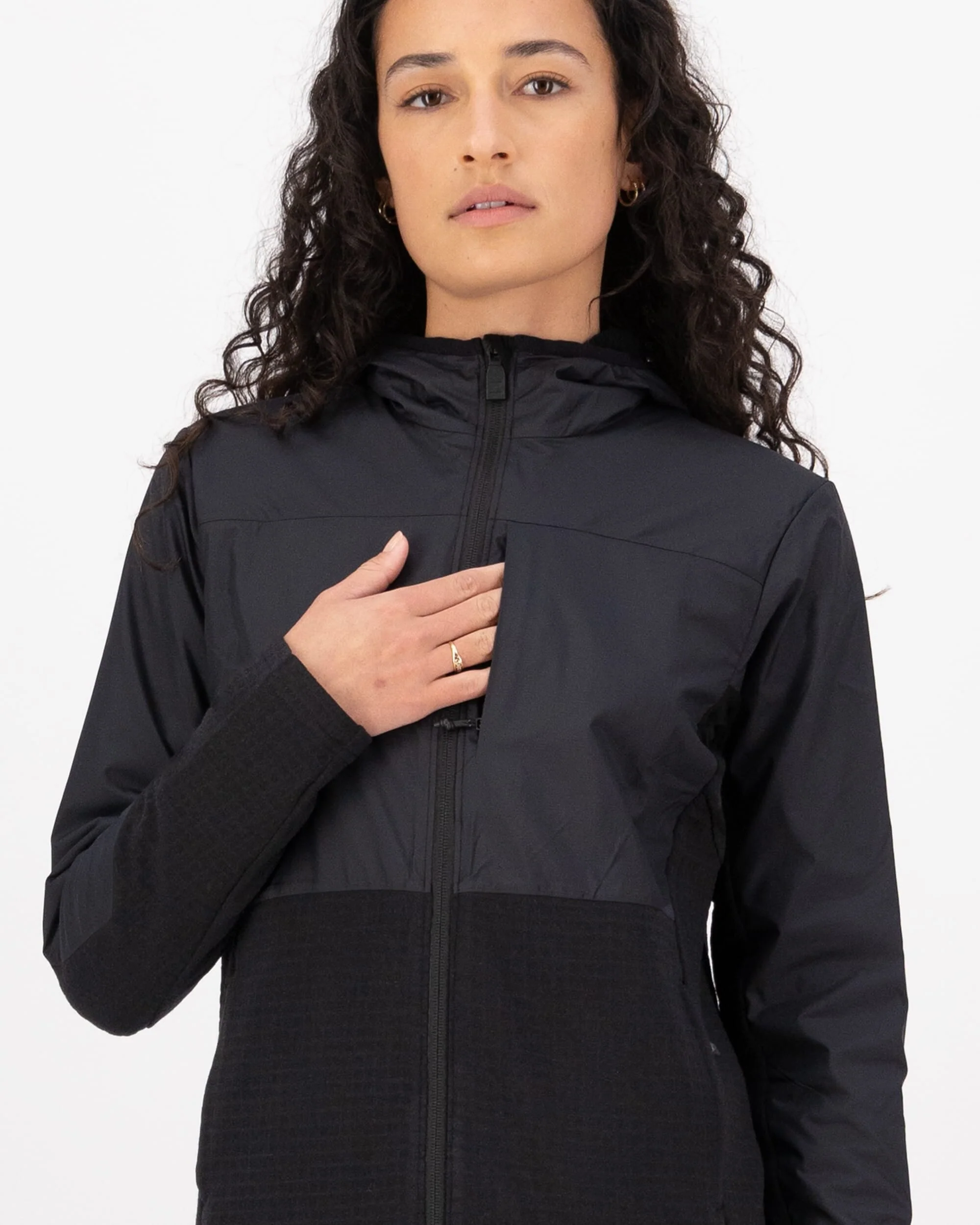 Offgrid Merino Fleece Wind Jacket - Black | Women's Mid Layer - Image 3