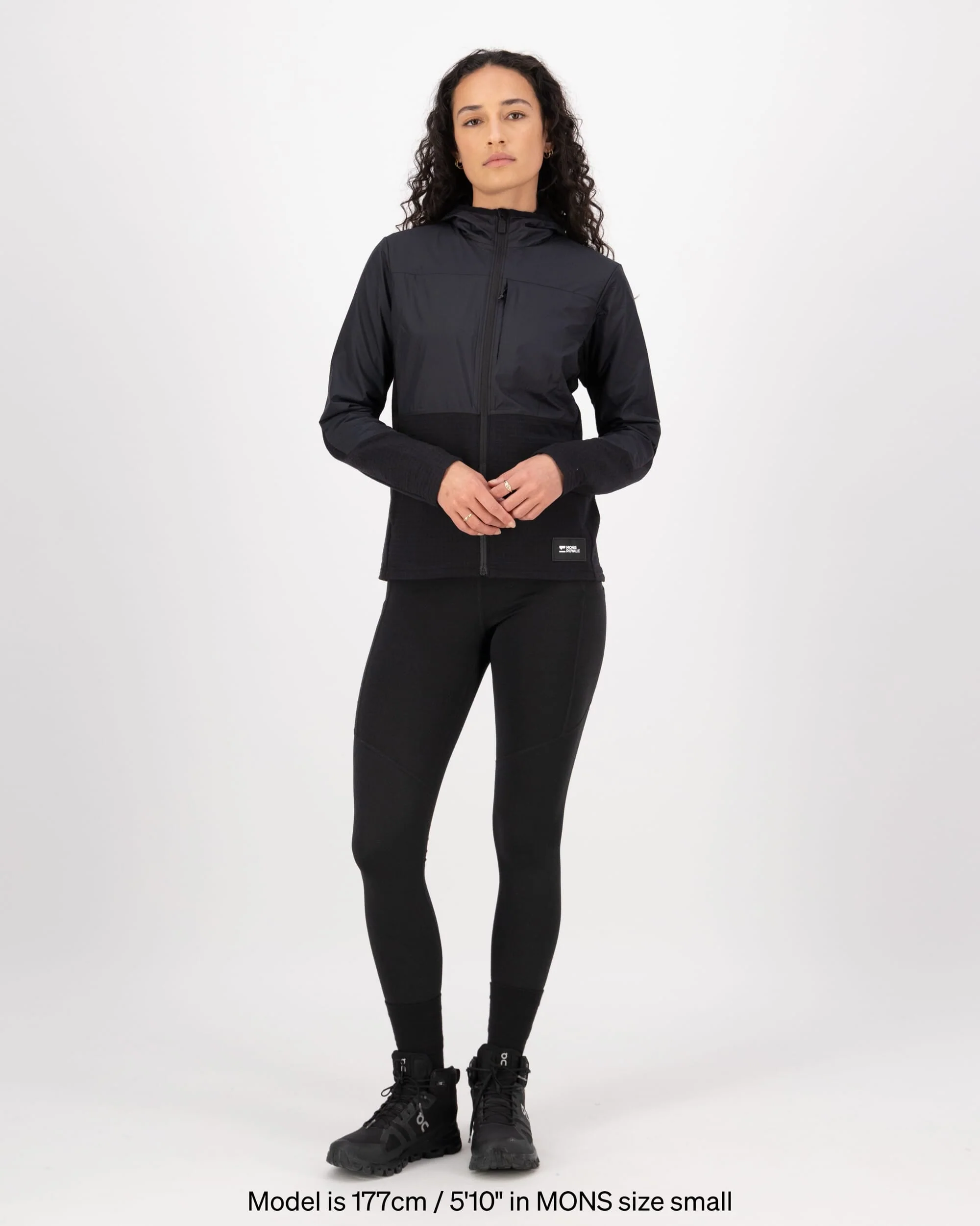 Offgrid Merino Fleece Wind Jacket - Black | Women's Mid Layer - Image 4