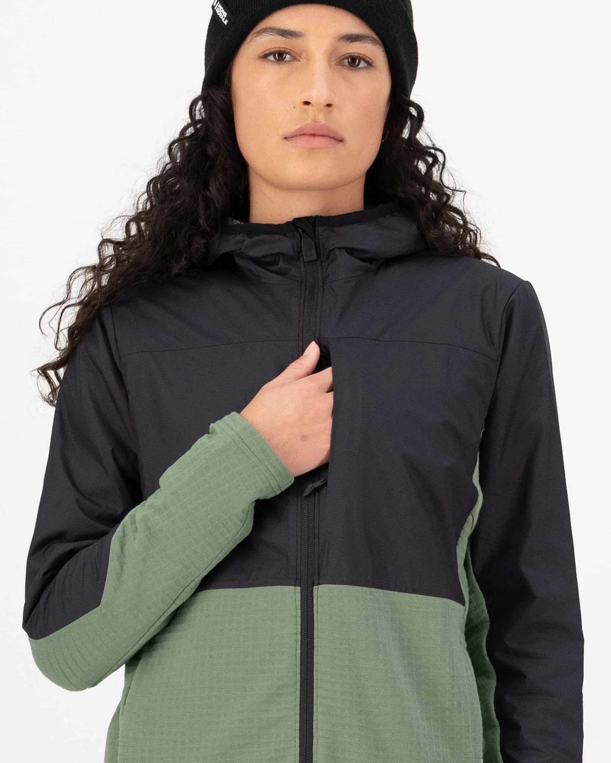 Offgrid Merino Fleece Wind Jacket - Willow / Black | Women's Mid Layer - Image 4