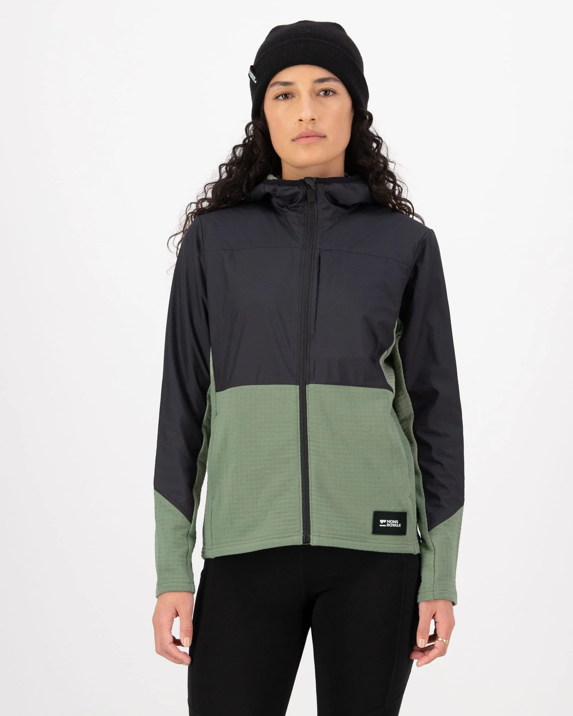 Offgrid Merino Fleece Wind Jacket - Willow / Black | Women's Mid Layer - Image 5