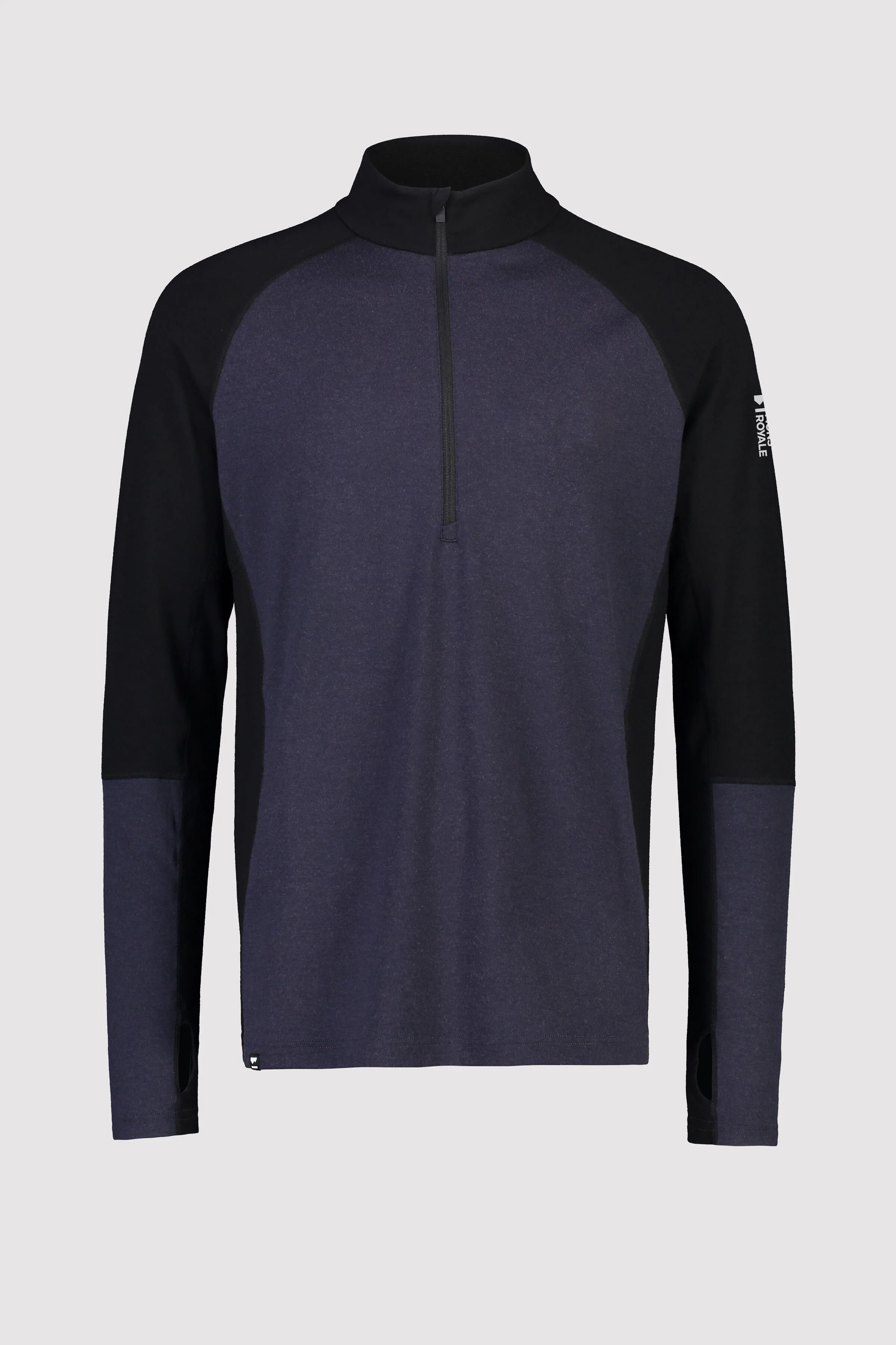 Olympus Merino Base Layer 1/2 Zip Long Sleeve - Black / 9 Iron | Men's Long Sleeve Top - Image 4