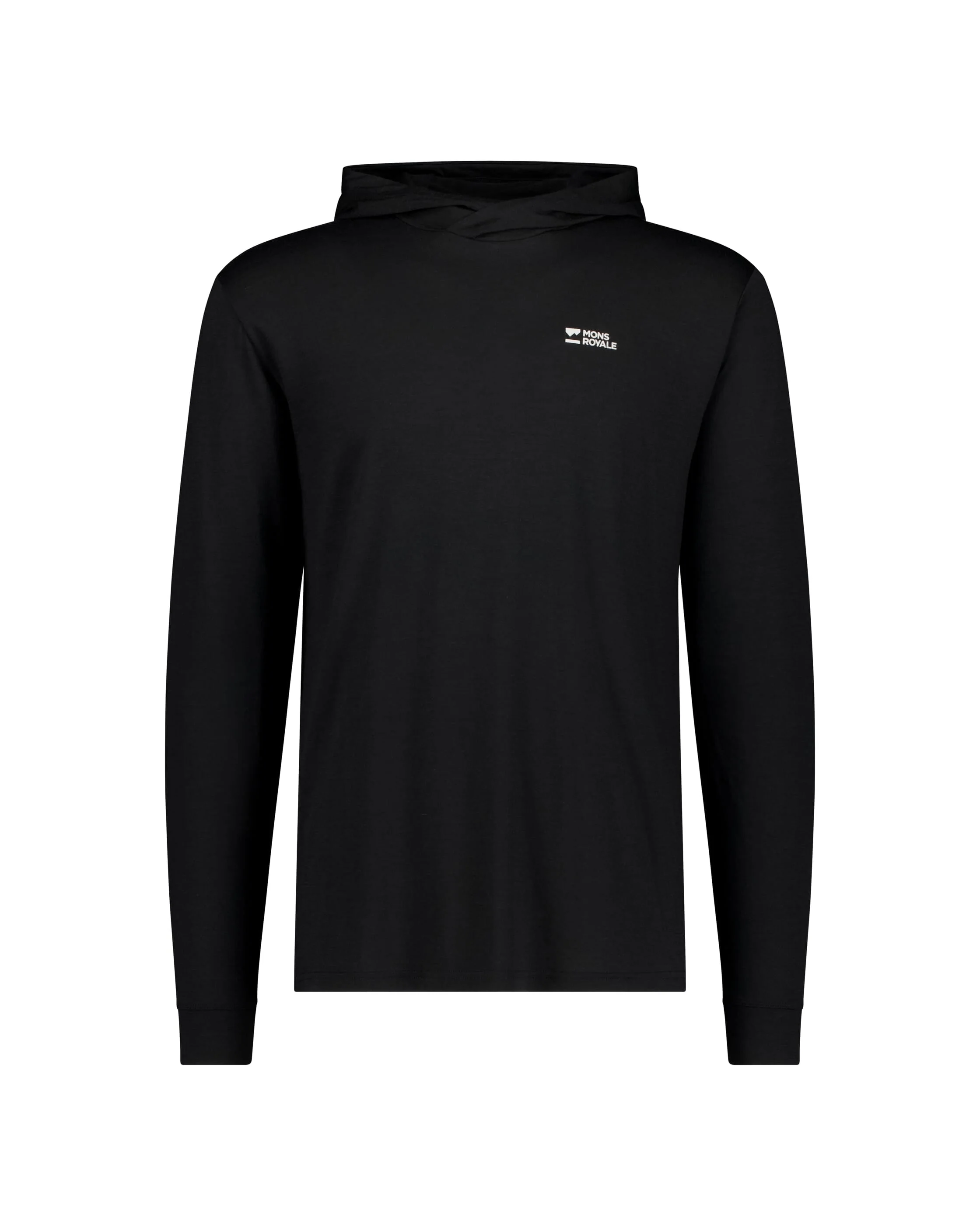 Pivot Merino Long Sleeve Hood - Black | Men's Long Sleeve Top - Image 4