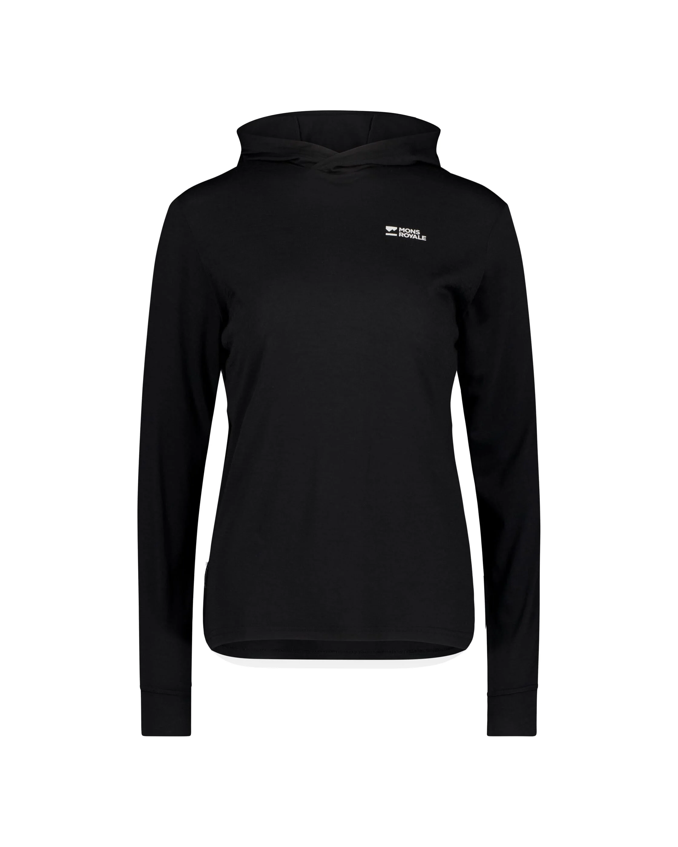 Pivot Merino Long Sleeve Hood - Black | Women's Long Sleeve Top - Image 5
