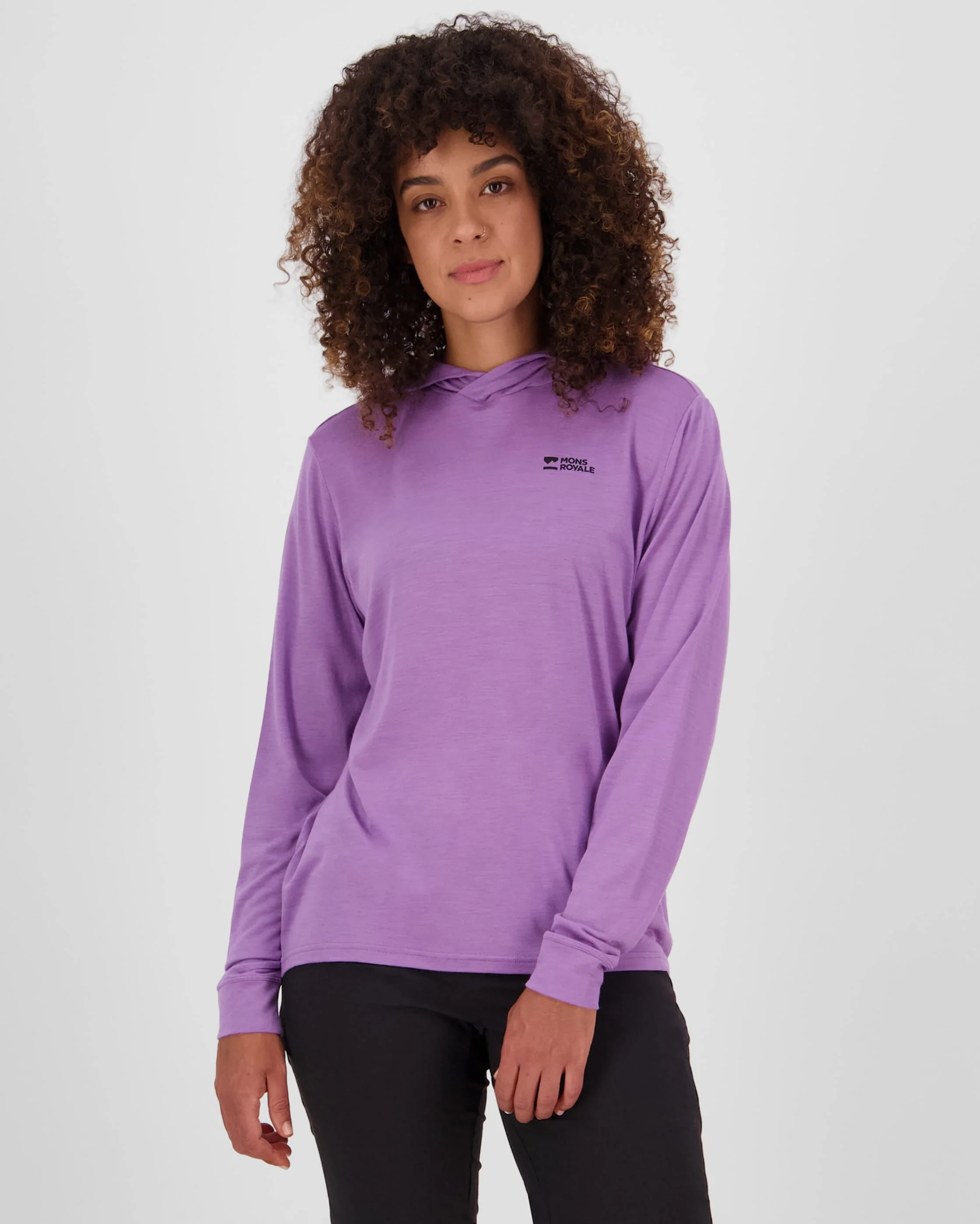 Pivot Merino Long Sleeve Hood - Bloom | Women's Long Sleeve Top
