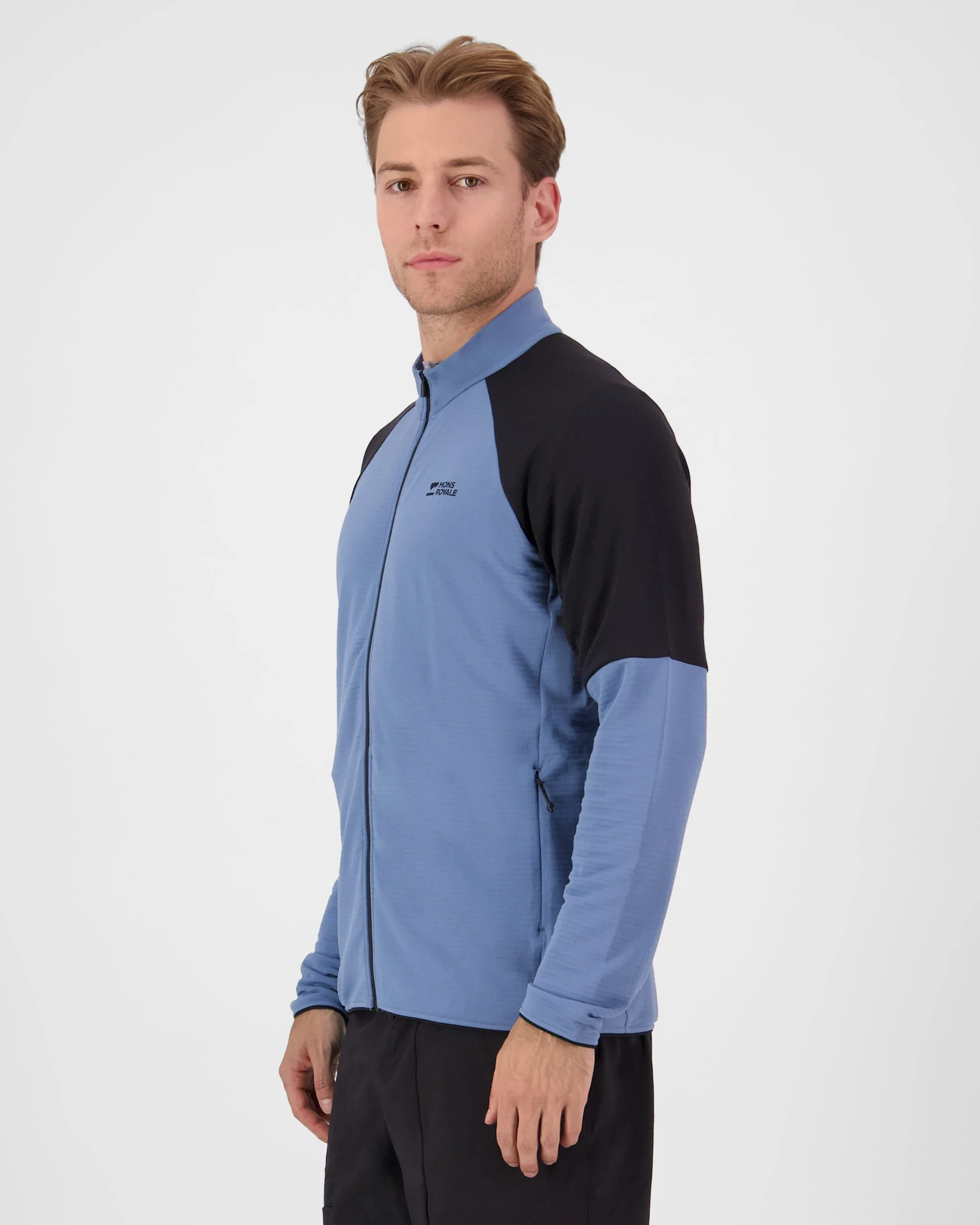 Quad Merino Fleece Jacket - Horizon Blue / Black | Men's Jacket - Image 3