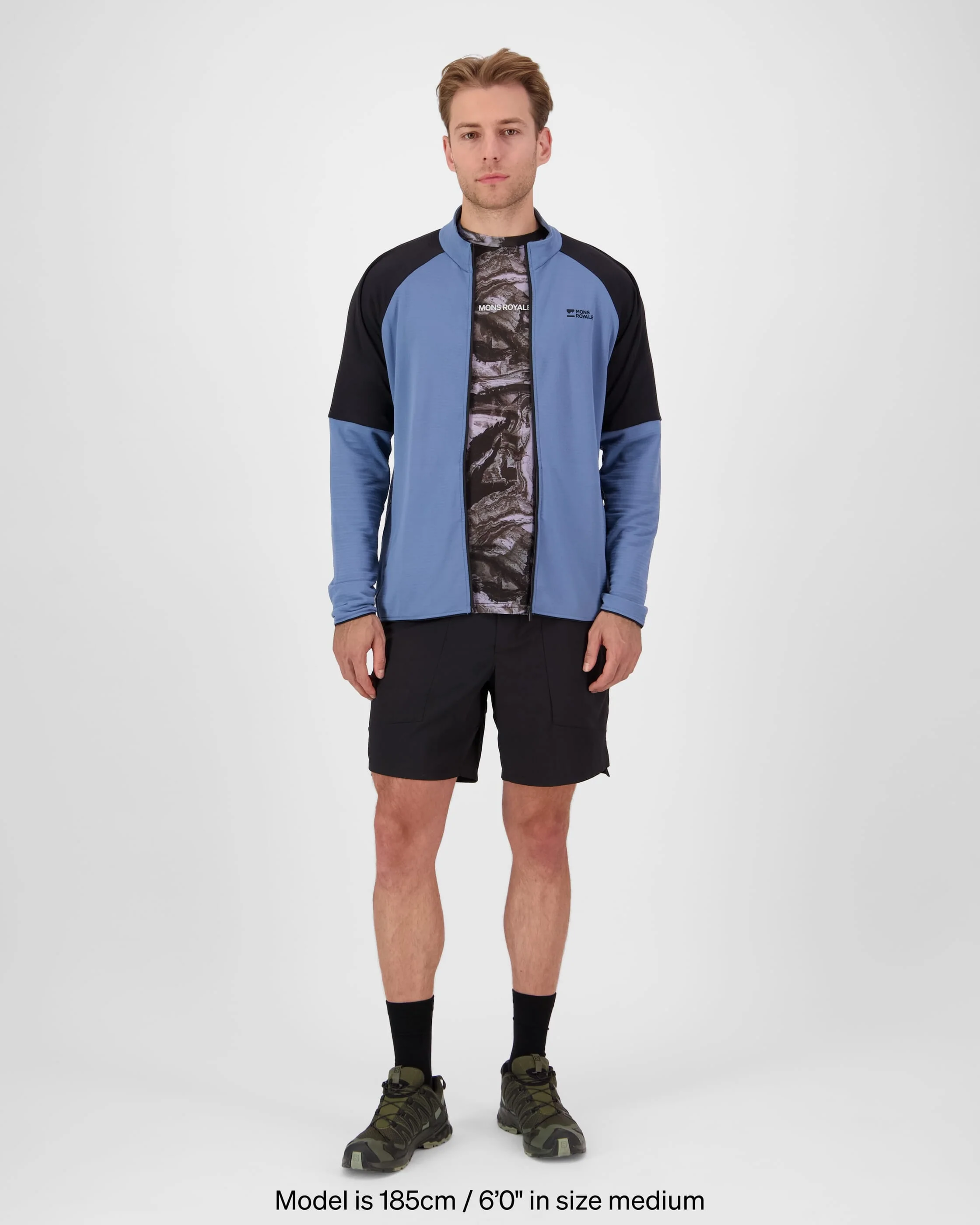 Quad Merino Fleece Jacket - Horizon Blue / Black | Men's Jacket - Image 4